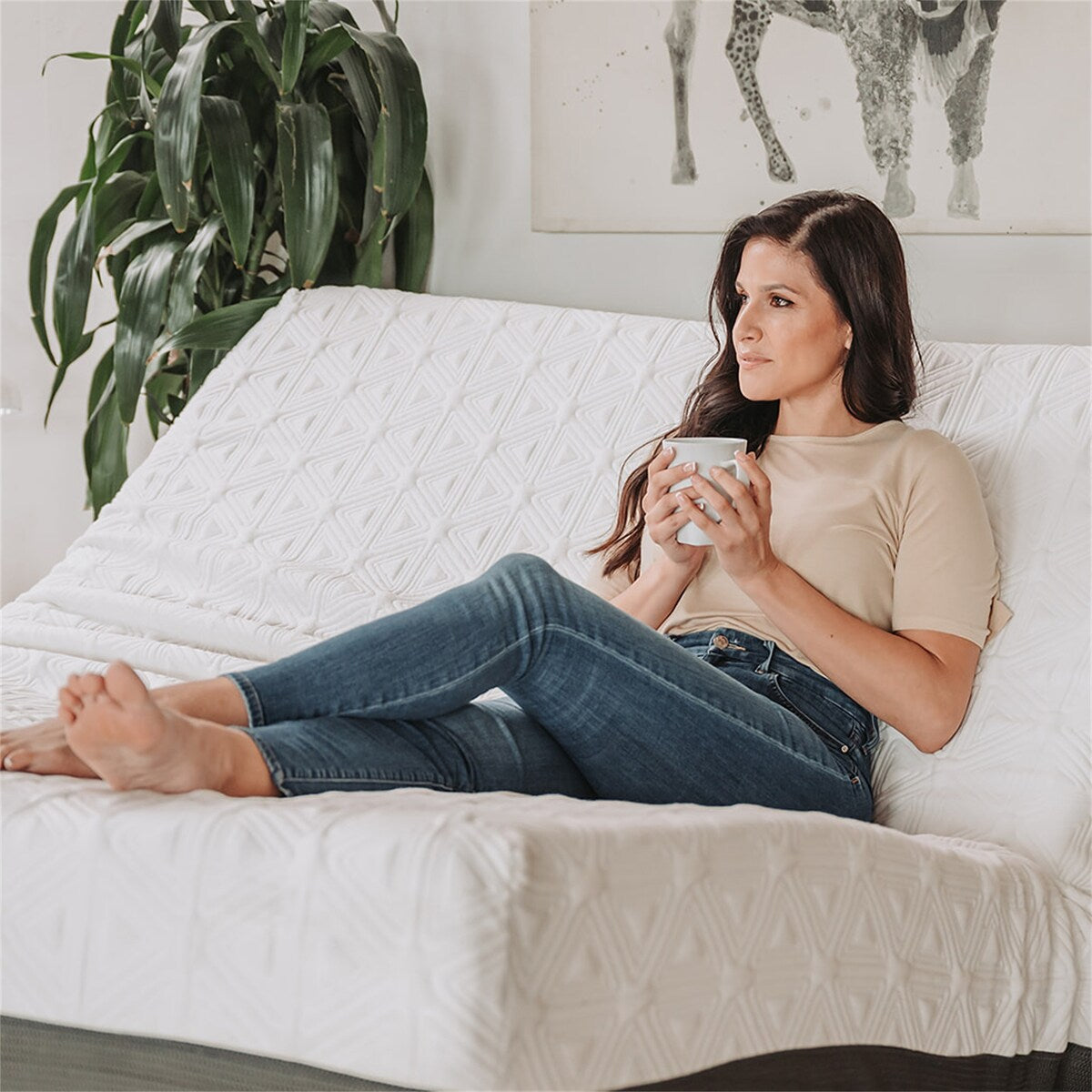 Materasso in memory foam con 10 gel California King Size in bianco grigio scuro