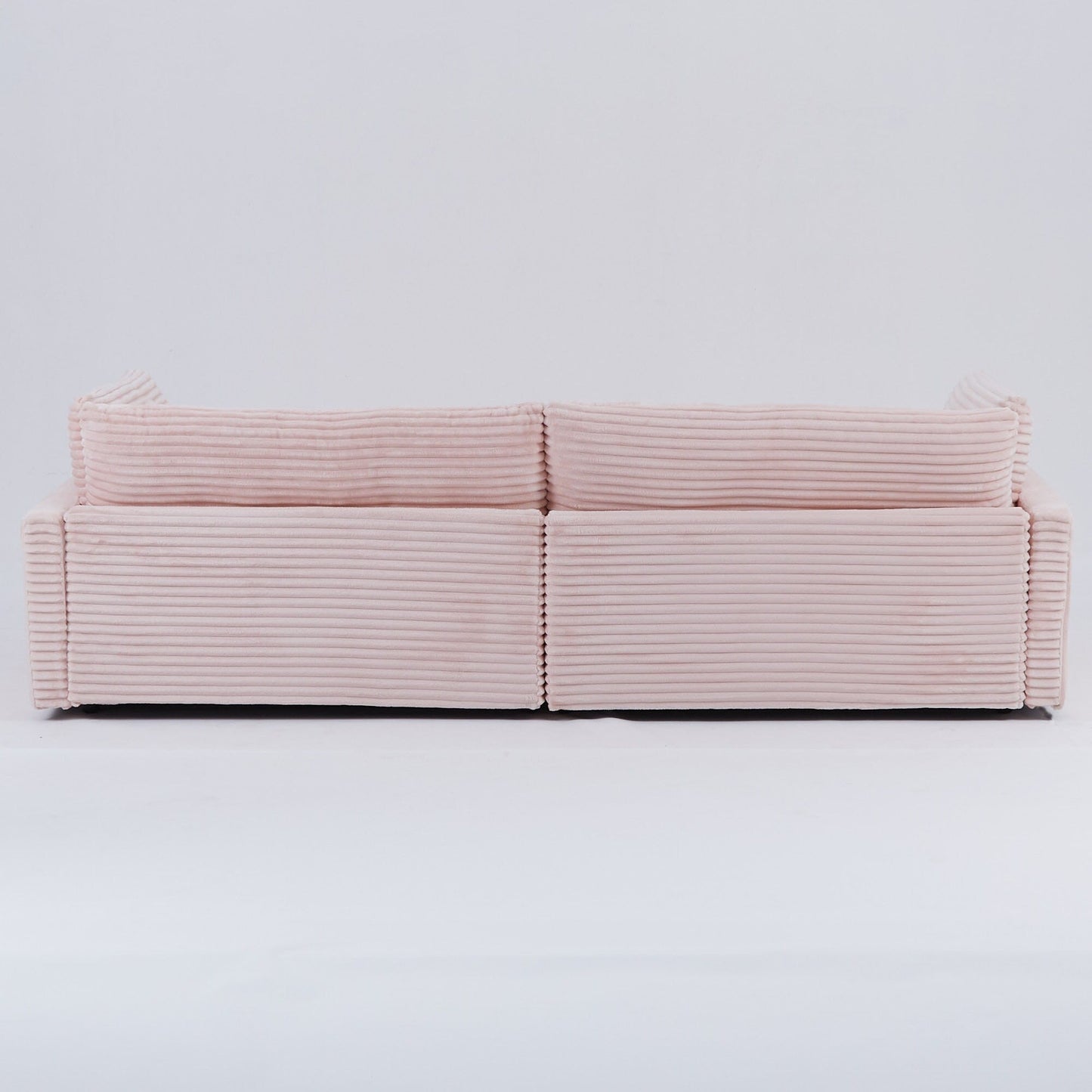 Divano in velluto a coste nero da 112 pollici: due cuscini, quattro schienali, per un nuovo stile per la zona relax del soggiorno