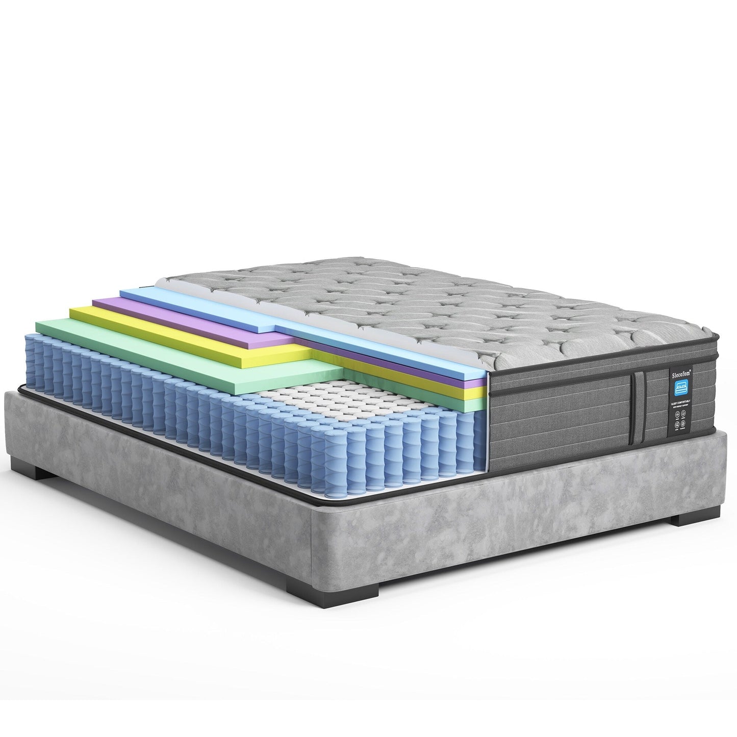 Materasso in memory foam ibrido Euro Top da 14 pollici