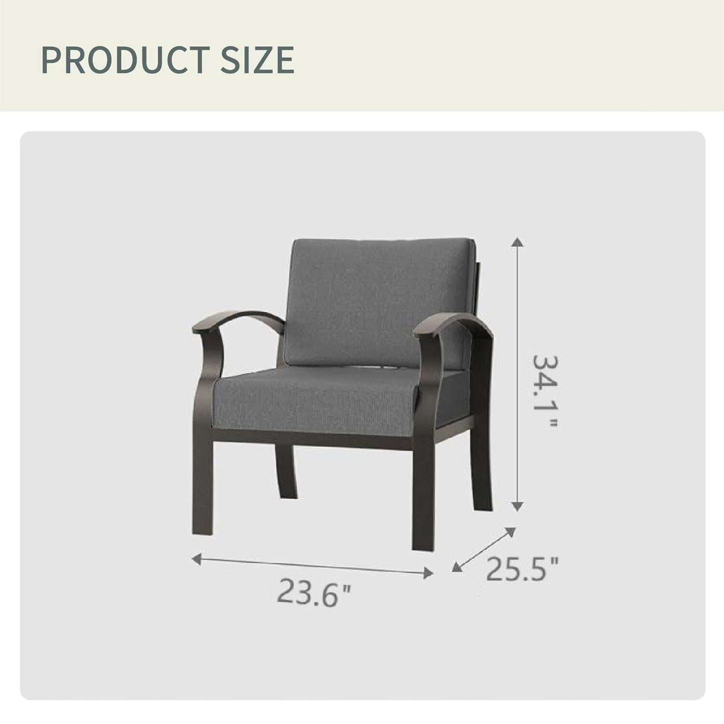 Divani e sedie da esterno in alluminio a 2 posti con cuscini grigi