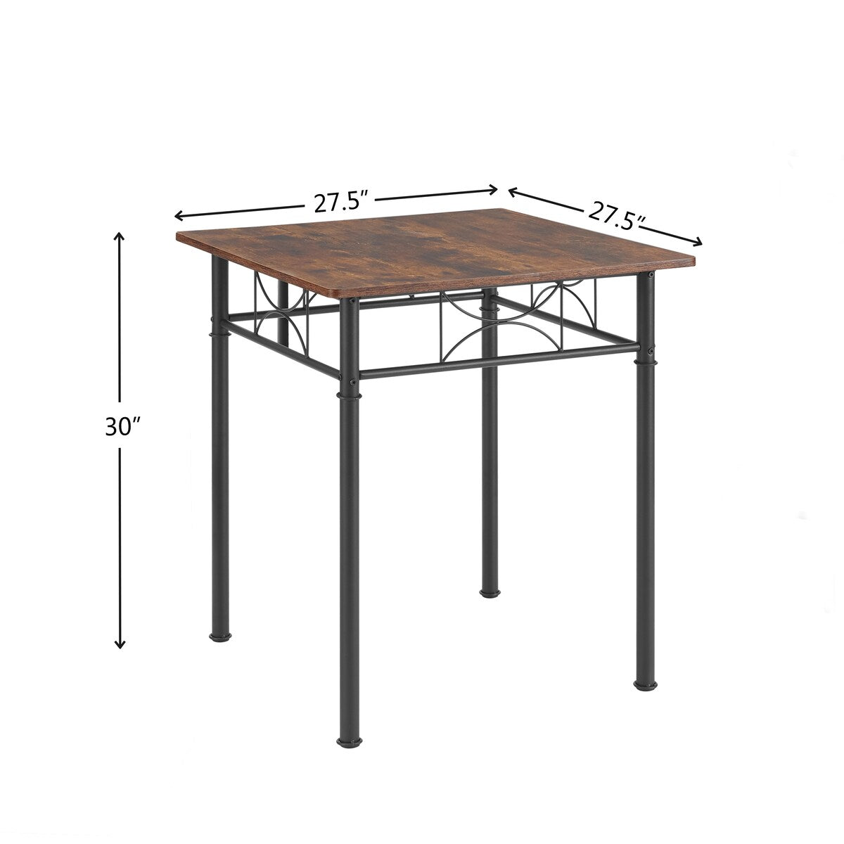 Set da cucina, sala da pranzo e patio da 3 pezzi, tavolo e sedia marrone retrò - Sedia: 15,6 L * 15,1 W * 33,8 H
