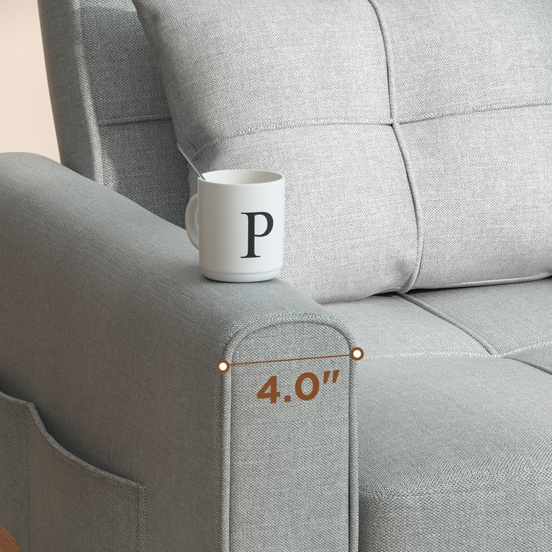 Divano letto estraibile 3 in 1, divano letto imbottito moderno convertibile e regolabile