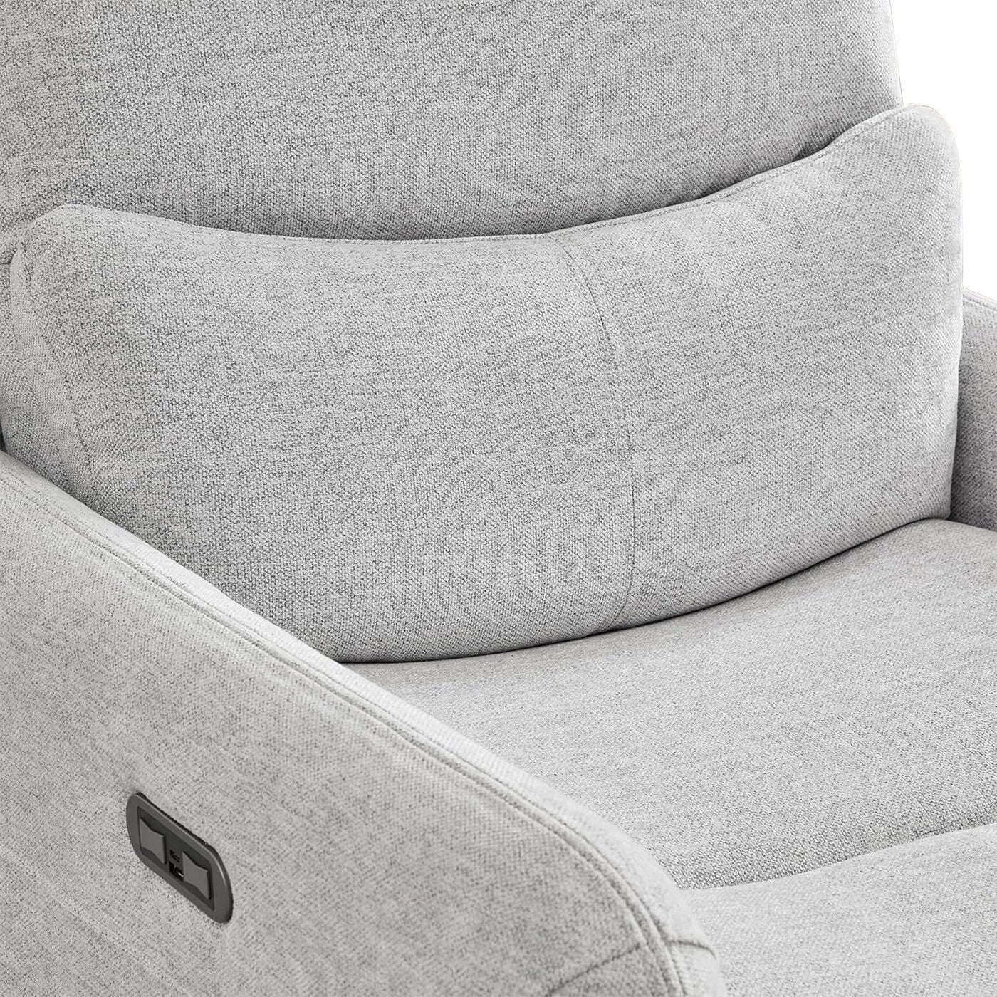 Poltrona reclinabile elettrica con braccioli girevole a 360 gradi, in similpelle