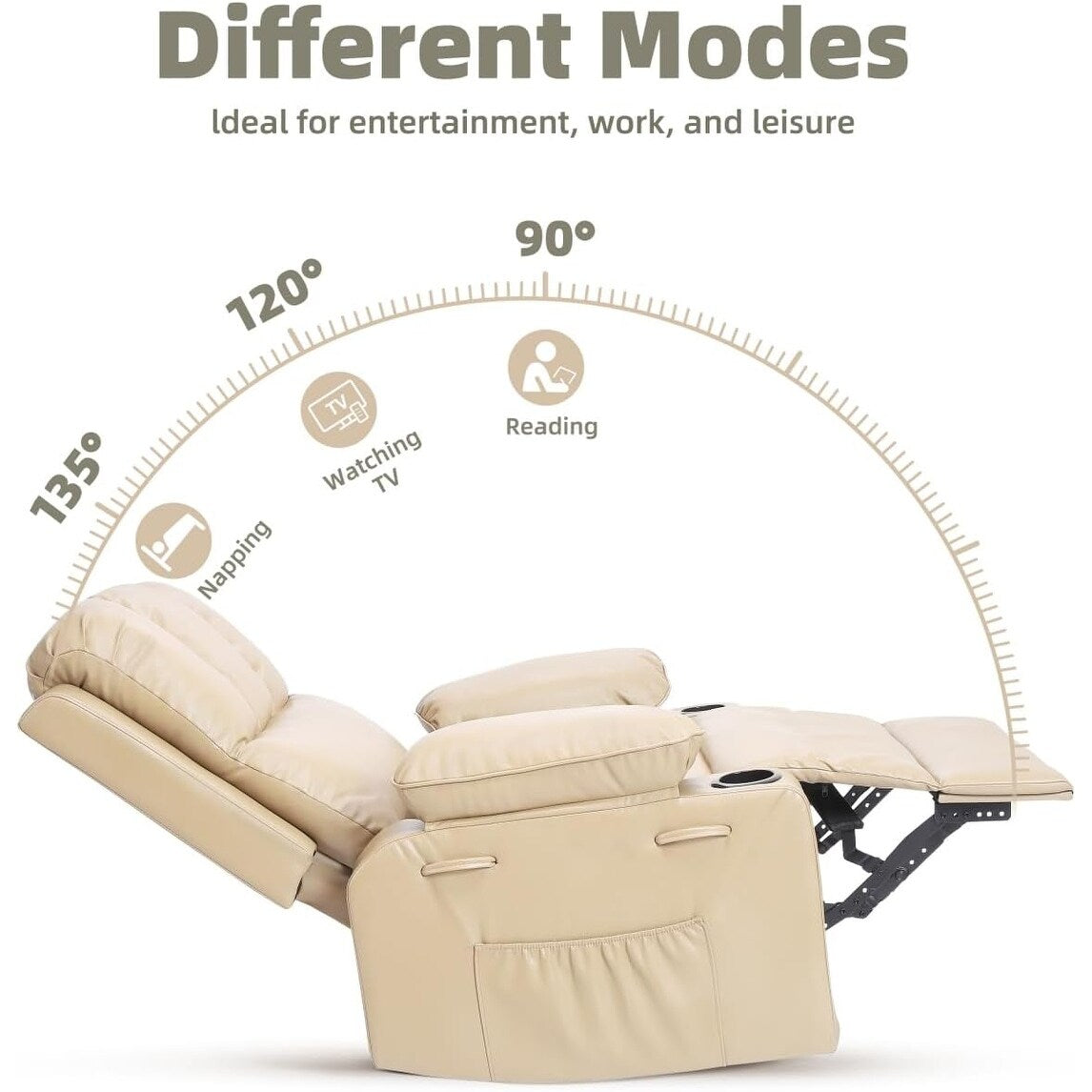 Poltrone reclinabili girevoli a 360° di grandi dimensioni con riscaldamento e massaggio