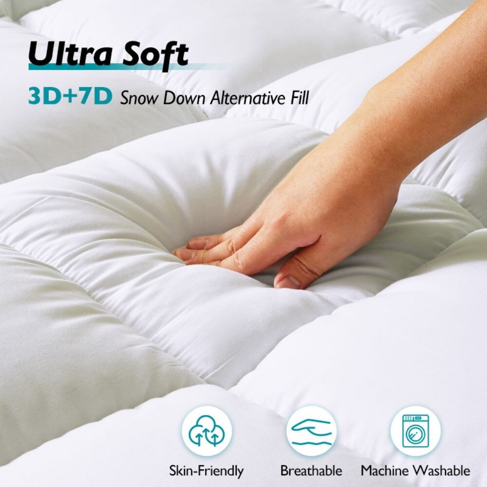 Coprimaterassi in memory foam bianco da 4 pollici