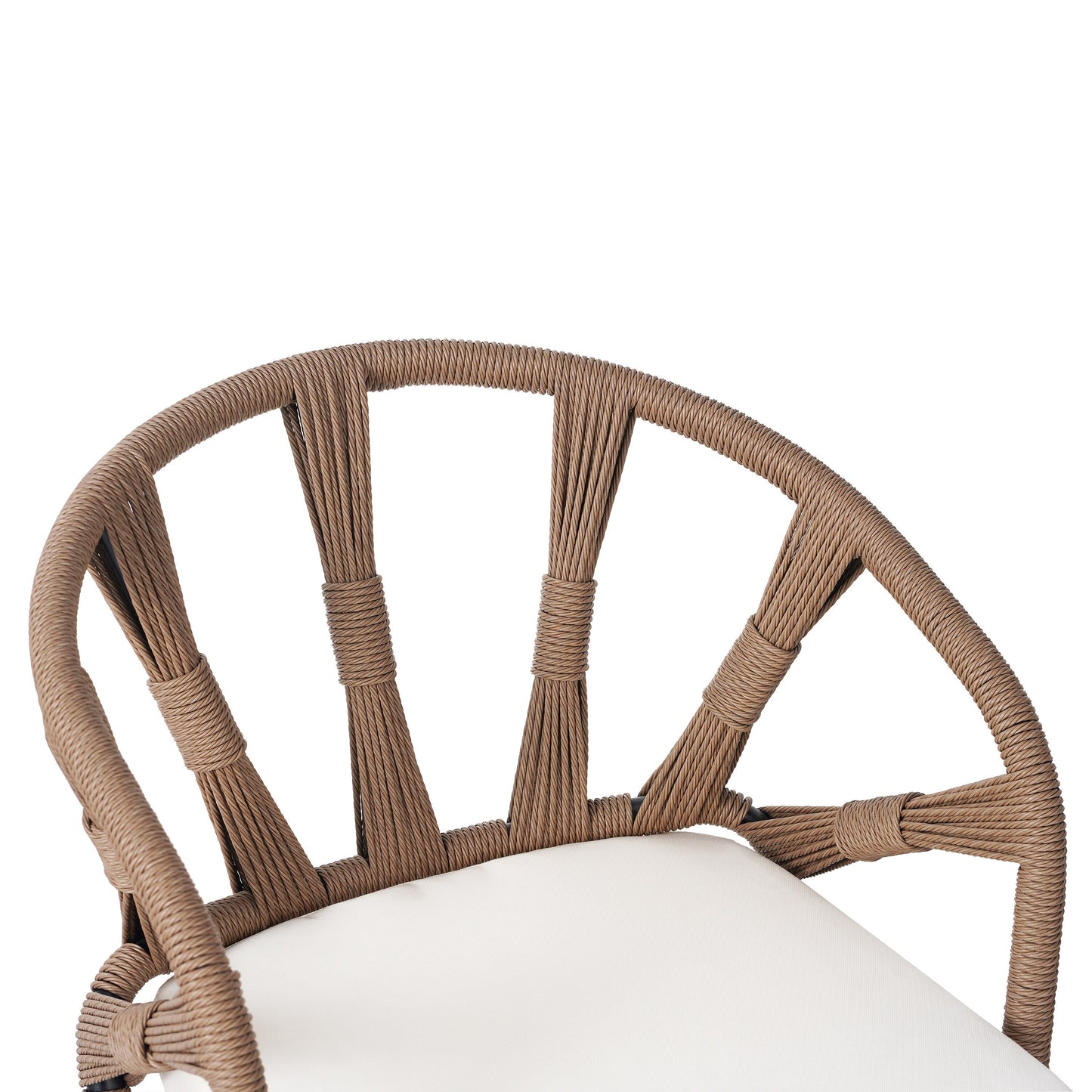 Set da 5 tavoli e sedie da pranzo per esterni, set di mobili da giardino con sedie in rattan PE e tavolo rettangolare in legno