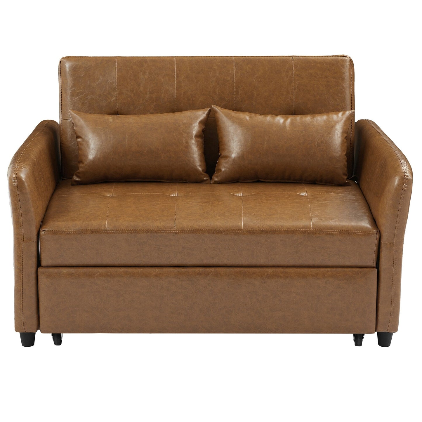 Divano letto trasformabile in PU da 51,57 pollici con 3 porte USB, capacità di carico di 400 libbre e meccanismo letto estraibile