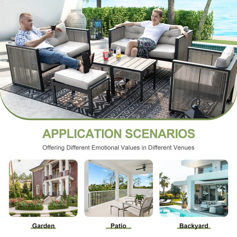 Set di divani componibili da conversazione moderni per esterni FINCATI da 6 pezzi