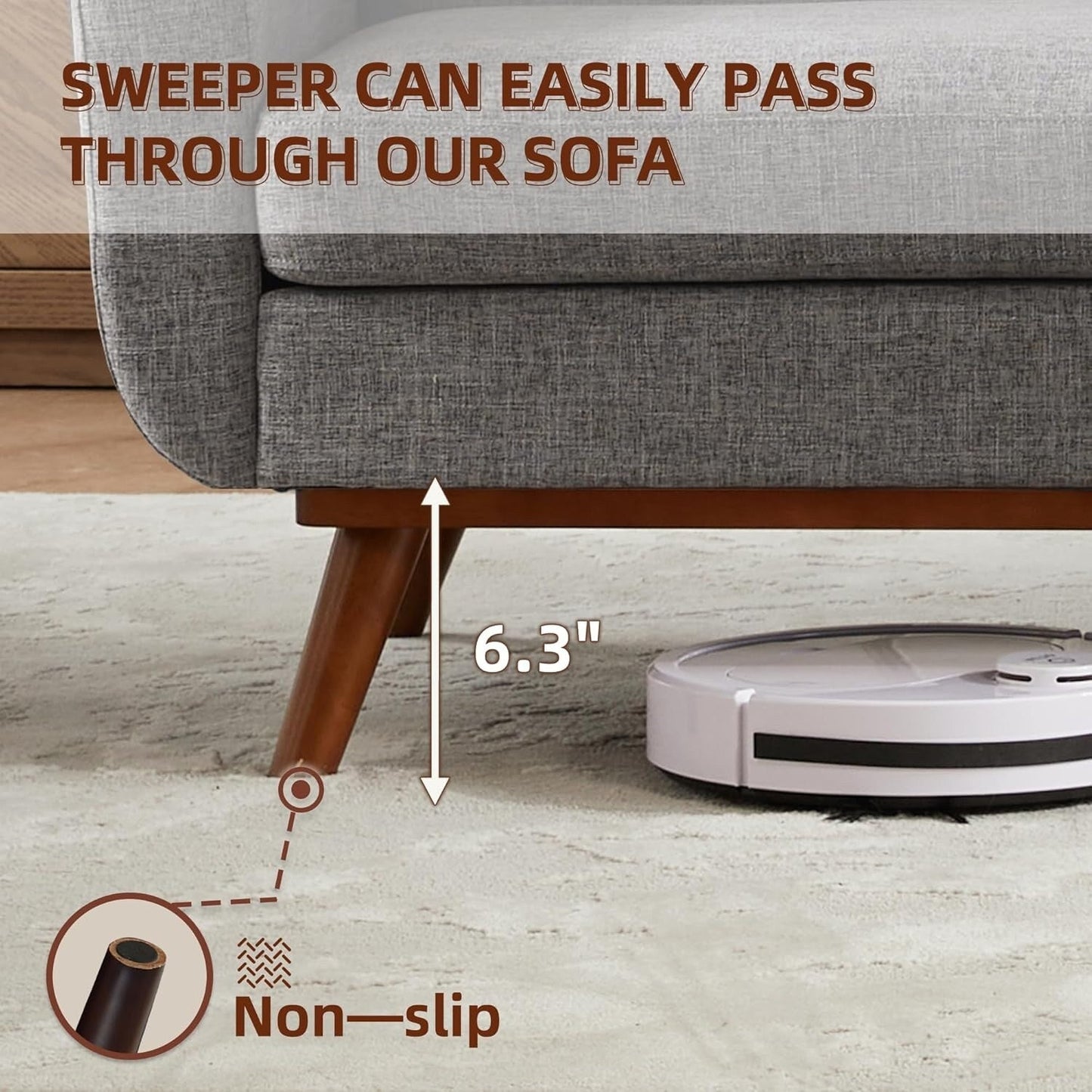 65.2 Divano a due posti Mid Century - Divano piccolo trapuntato per soggiorno e camera da letto, facile da montare (beige)