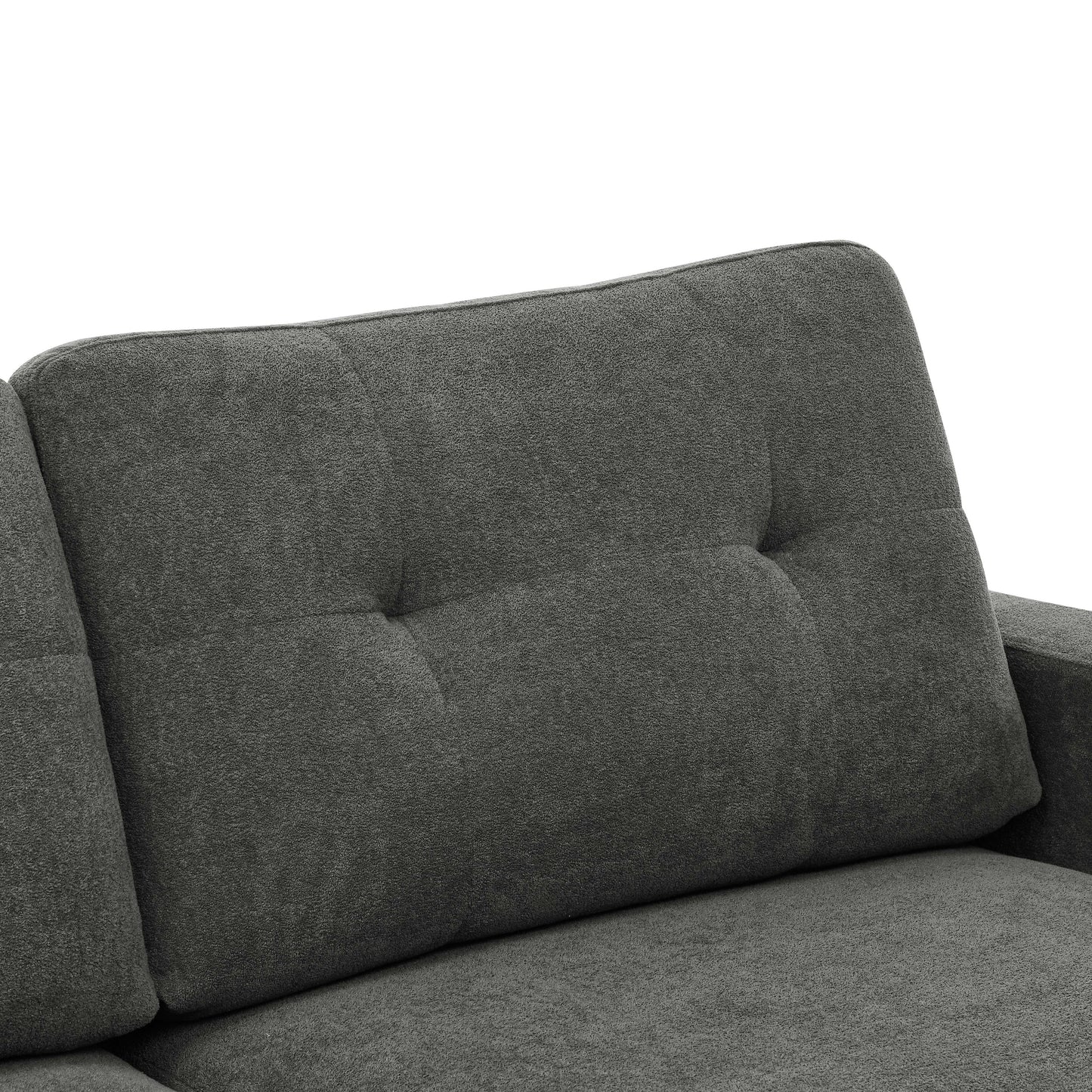 Divano a due posti imbottito e trapuntato in stile moderno di metà secolo, largo 67,7 cm, con gambe in legno