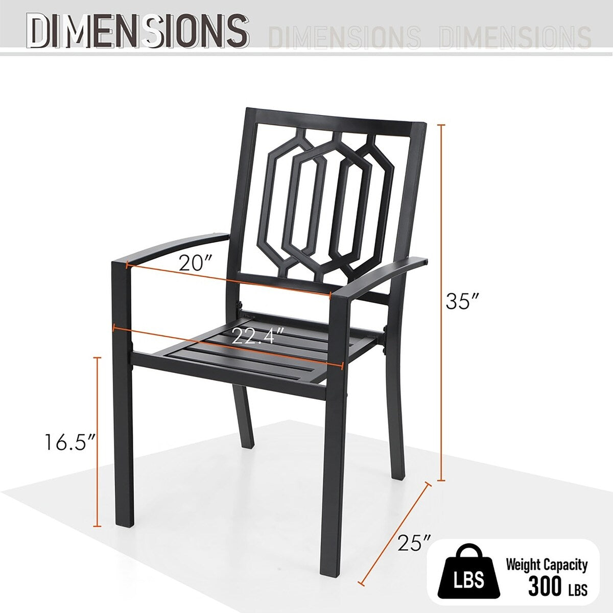 MAISON ARTS Set da pranzo per esterni da 7 pezzi per 6 persone, grande tavolo da pranzo rotondo con foro per ombrellone e sedie in metallo impilabili