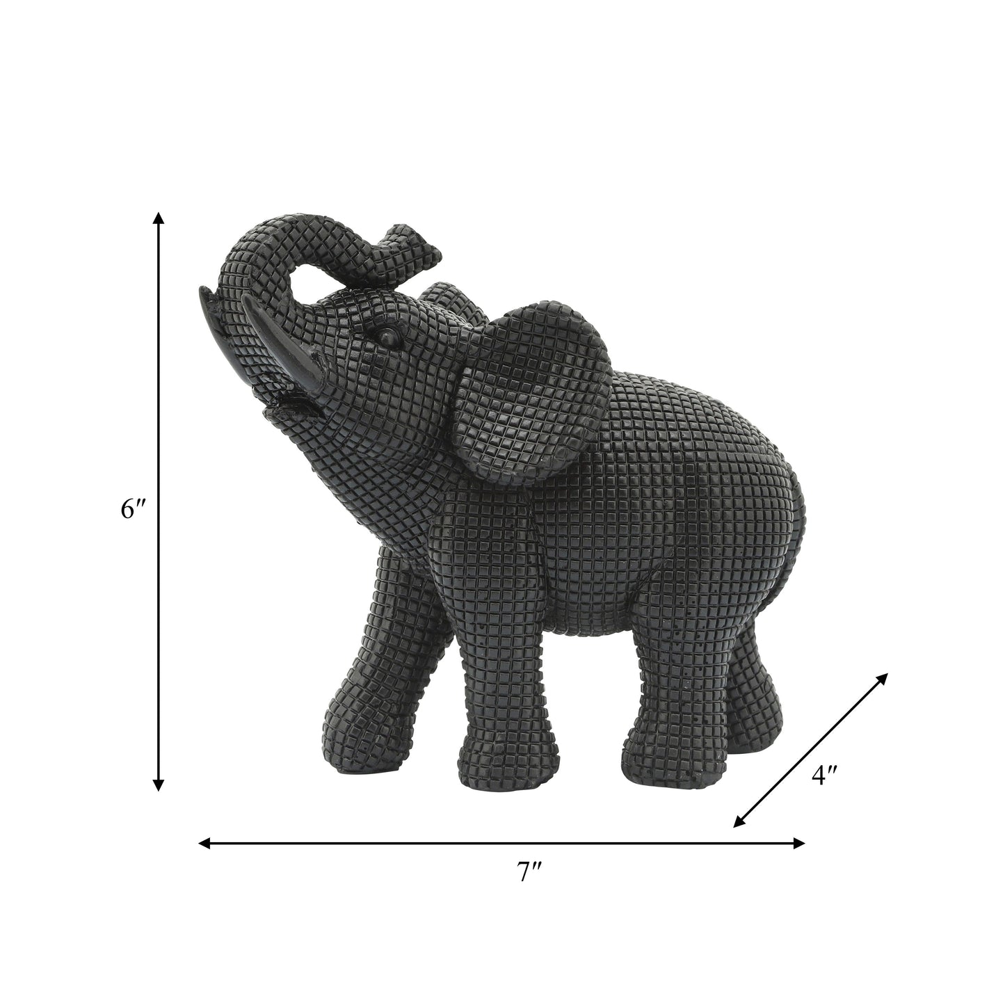 Sagebrook Home Boho 7 Scultura decorativa a forma di elefante in poliresina - 7 x 4 x 7