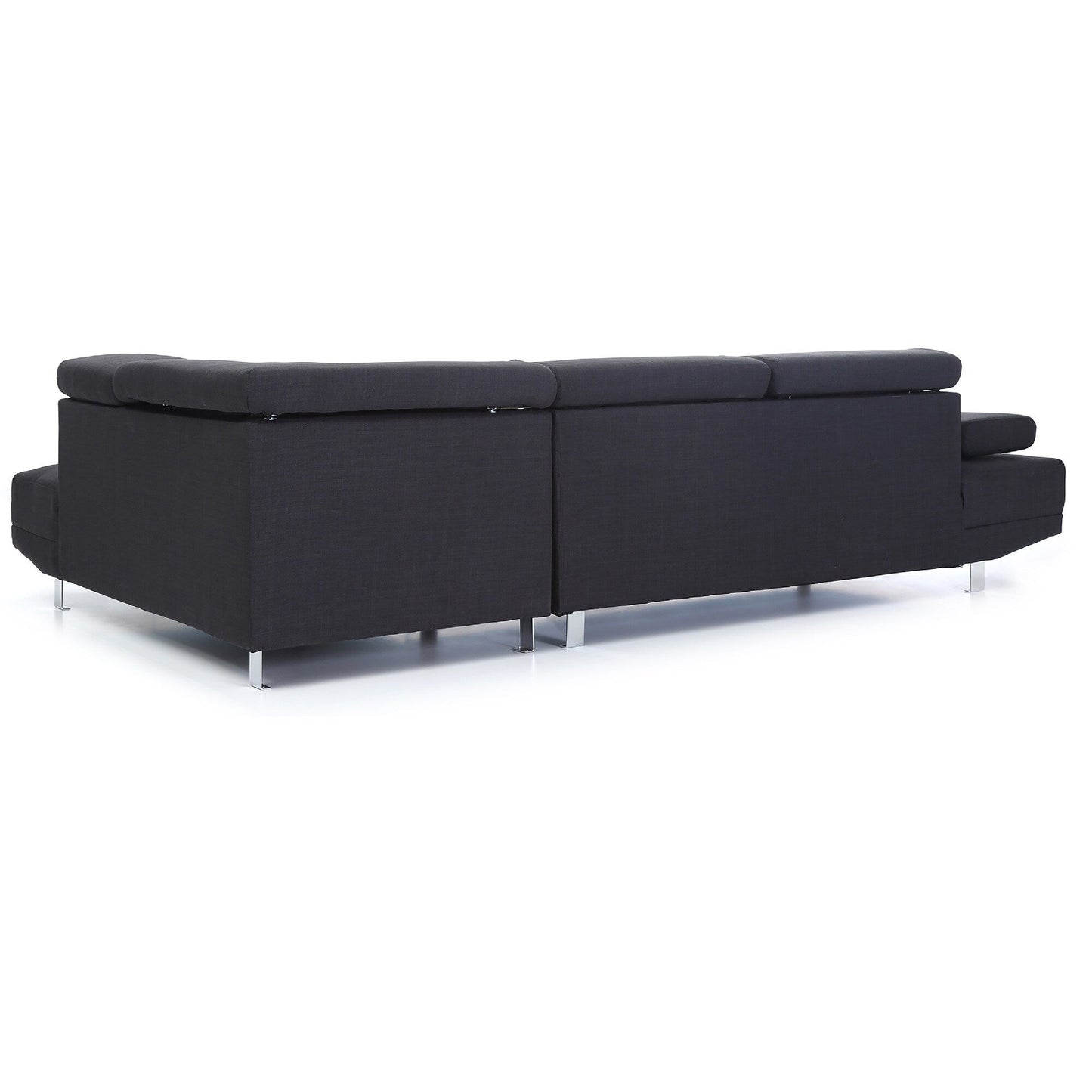 Divano componibile a L regolabile in twill - 109 - Nero