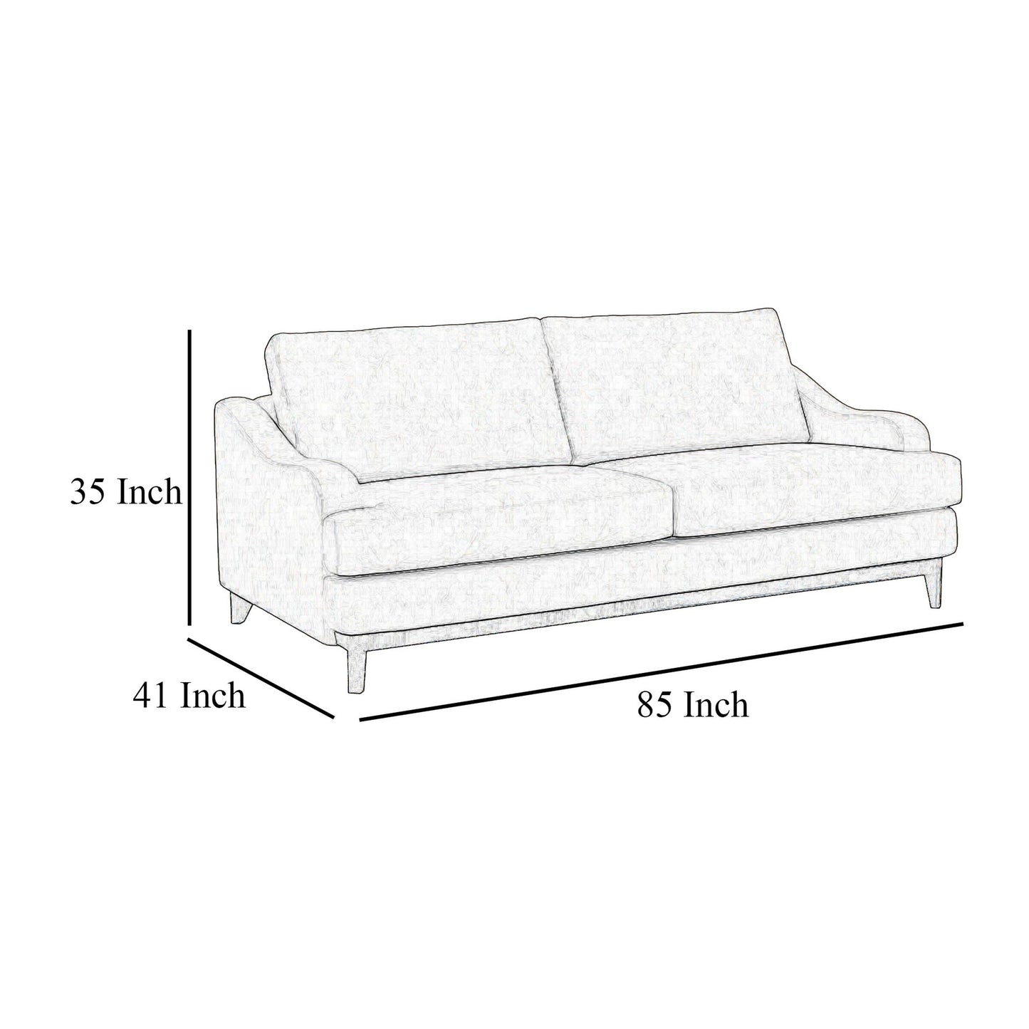 Divano Alfi, 85 pollici, 2 cuscini decorativi, moderno in similpelle marrone scuro