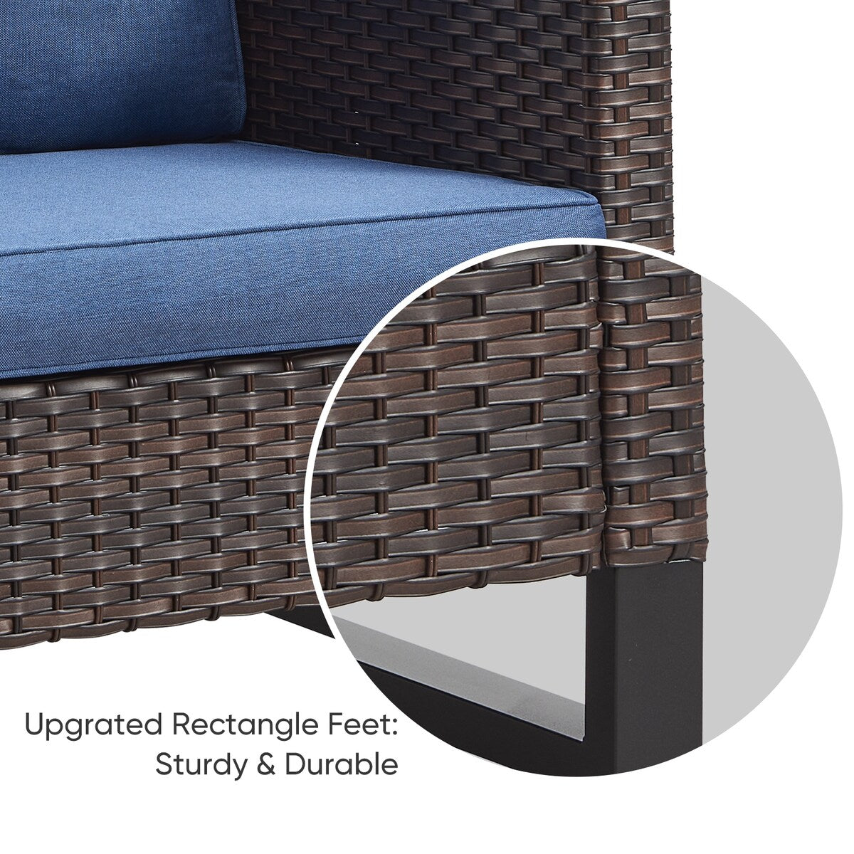 Divano componibile in rattan per tutte le stagioni, set da conversazione con cuscino