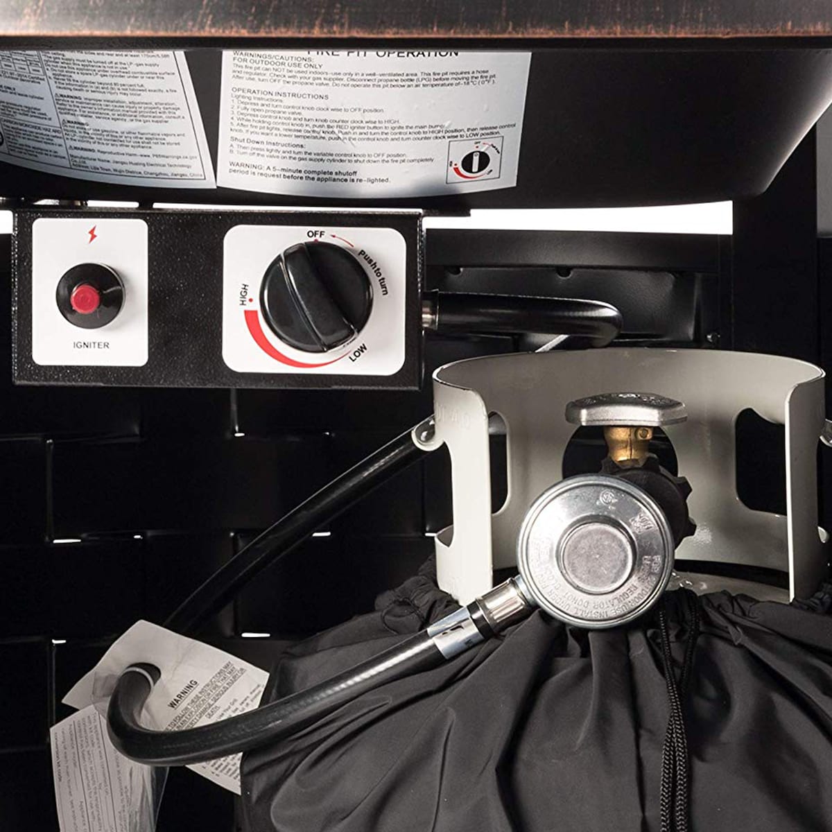 Set da tavolo per fuoco in alluminio da 44 pollici con quattro bracci girevoli e accessori