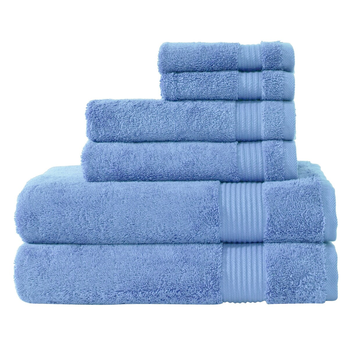 Set di 6 asciugamani da bagno morbidi in cotone turco di lusso Amadeus - Serenity Blue