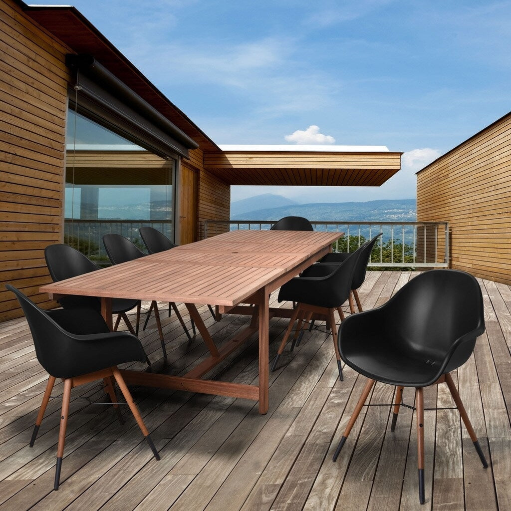 Set da pranzo rettangolare estensibile da 11 pezzi per patio Amazonia Bonita