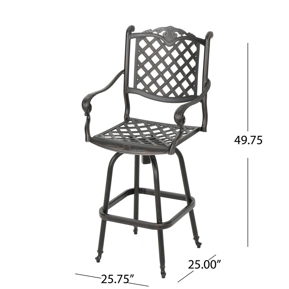 Set da bar in alluminio Arlana Outdoor da 5 pezzi con foro per ombrellone di Christopher Knight Home - N/D
