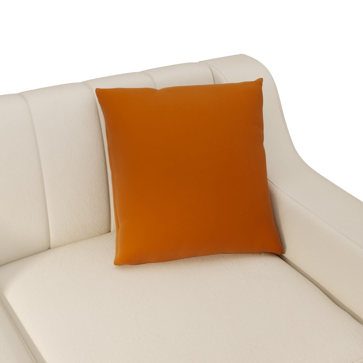 Divano moderno in velluto beige con dettagli dorati e cuscini morbidi per il soggiorno