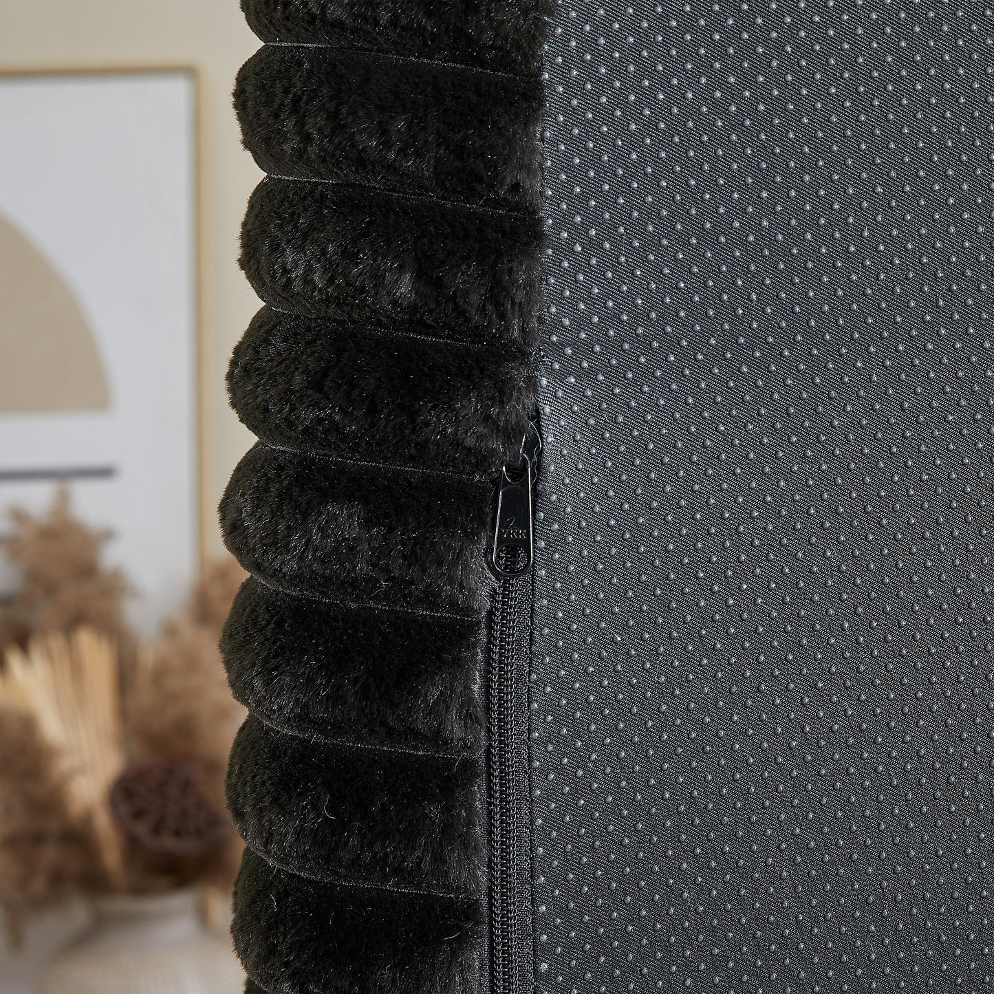 Poltrona lounge moderna in velluto a coste nero da 62,5 pollici con 2 cuscini per soggiorno