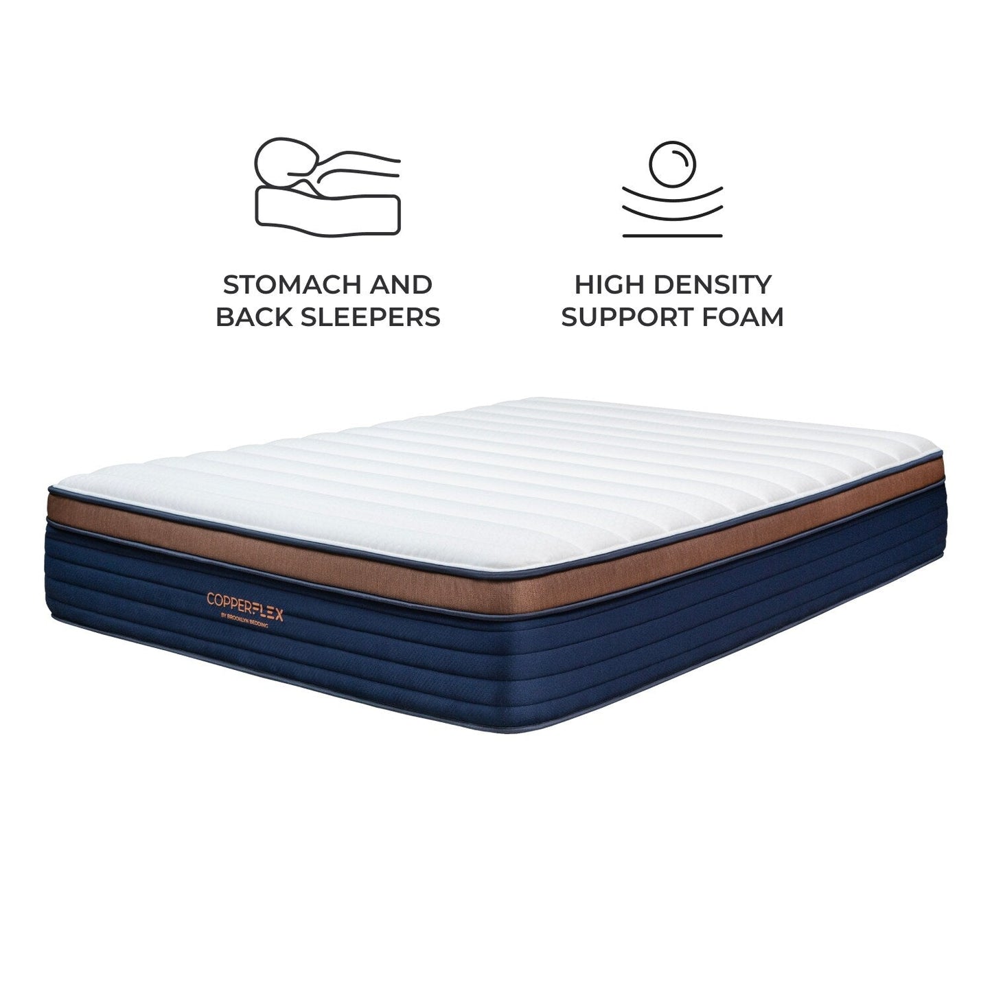Materasso ibrido Brooklyn Bedding CopperFlex Pro 14 con schiuma a zone