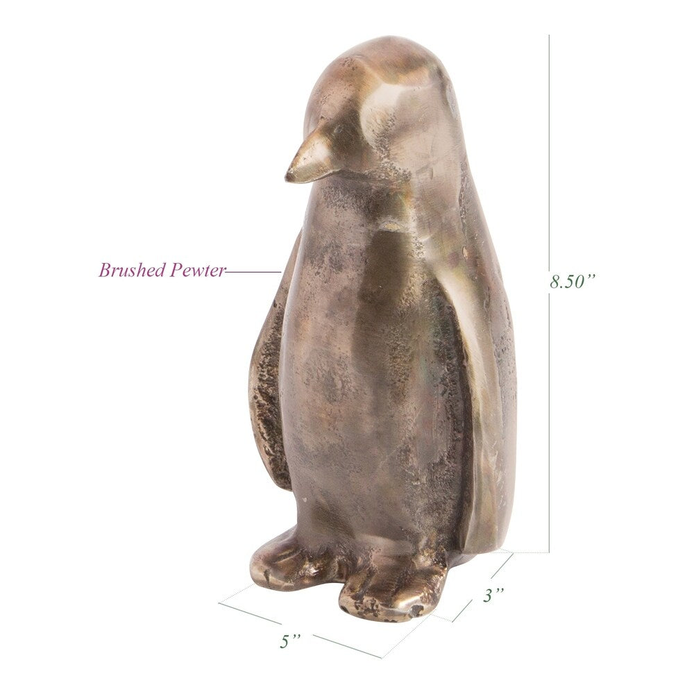 Figurina di pinguino in peltro spazzolato Mr. Popper