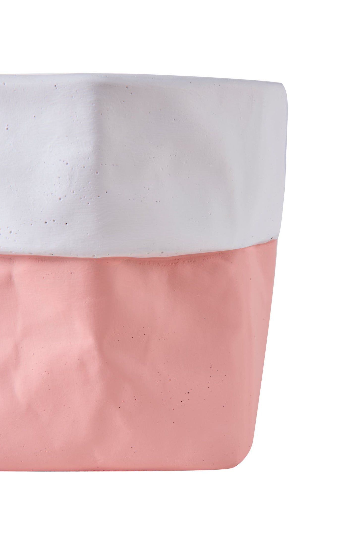 Cemento Di Carta - Vaso Cestino Rosa Con Balza