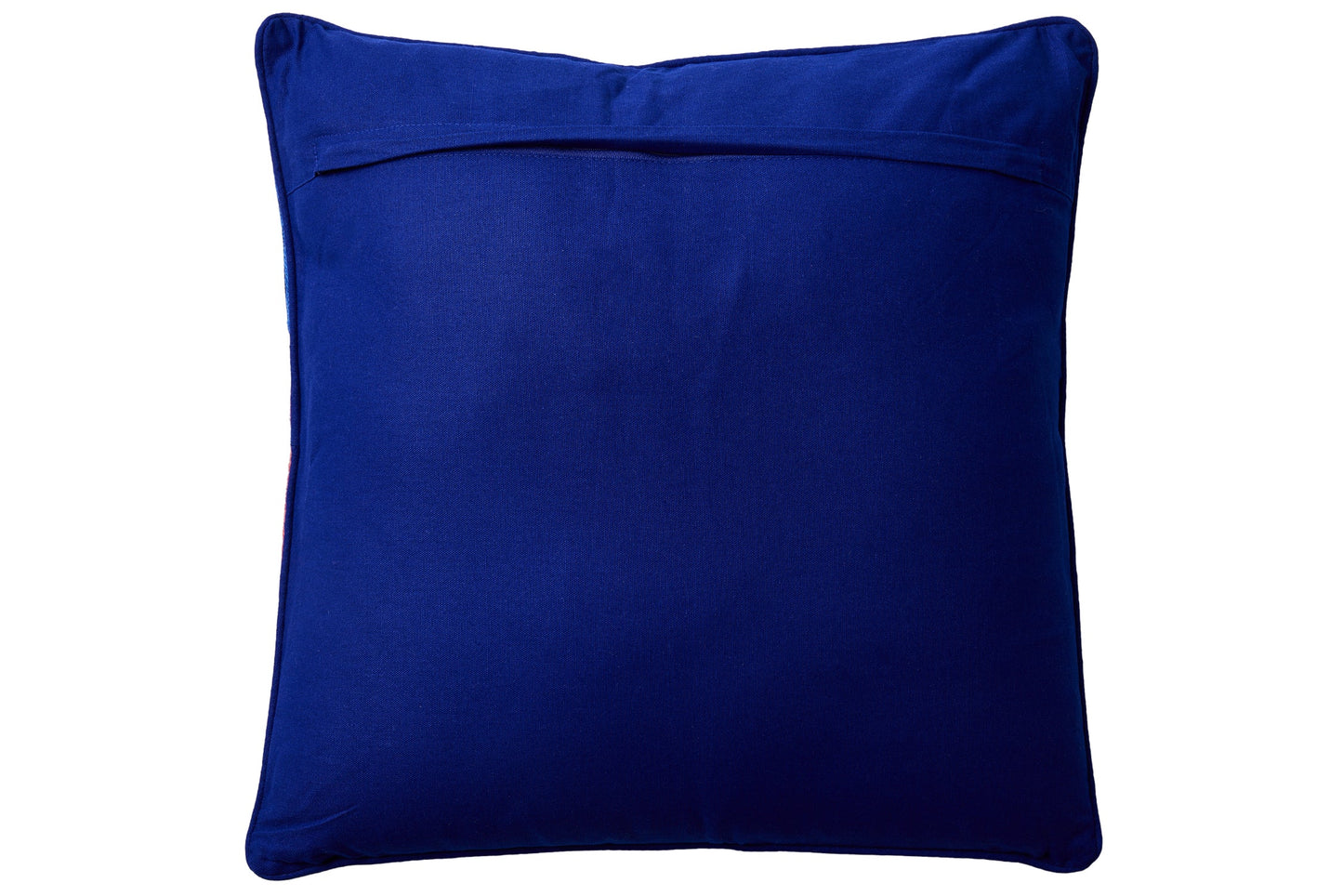 Ricamo - Cuscino Fiori Blu Su Fondo Arancio