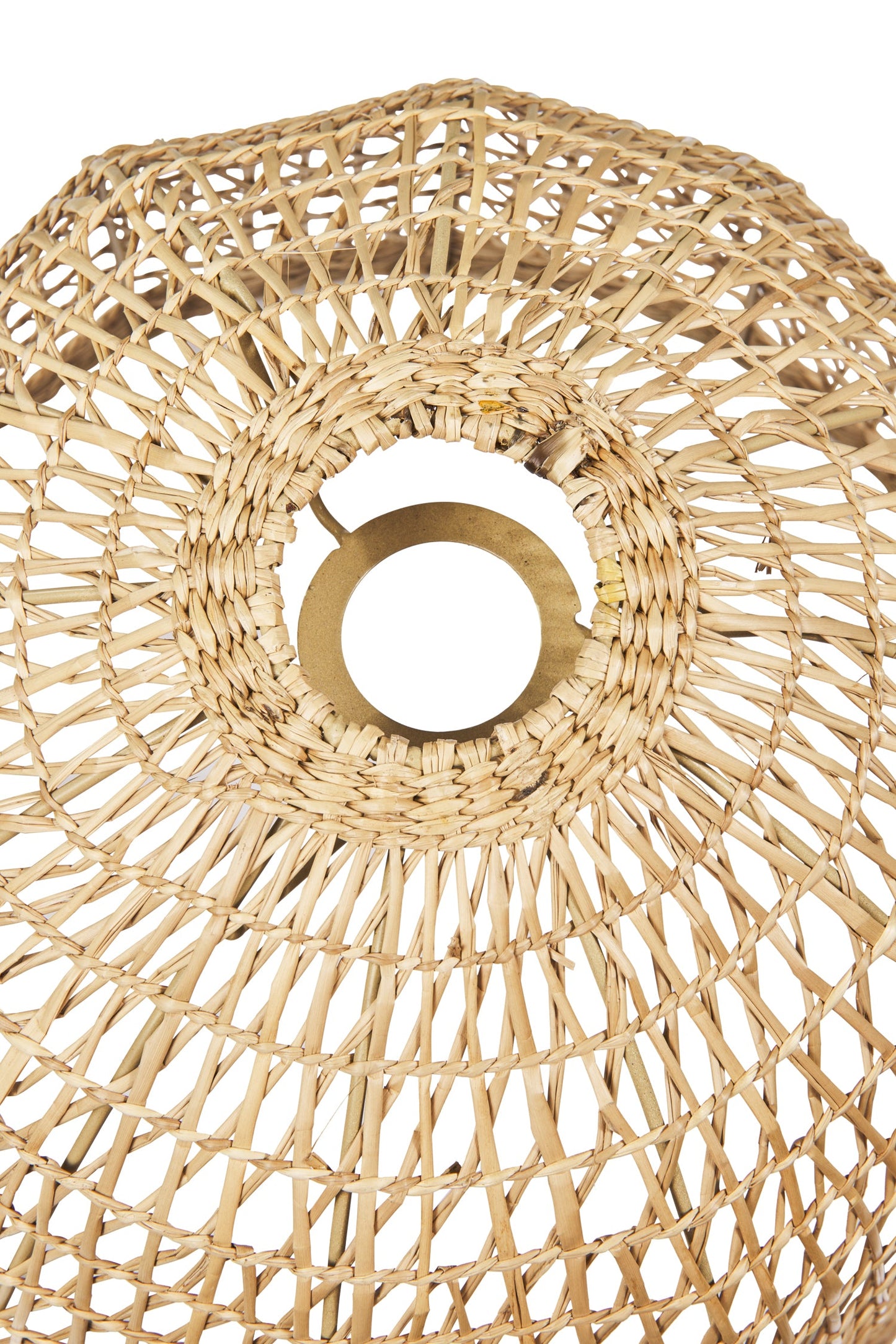 Fatto a mano - Cappello Lampadario senza attacco elettrico In Erba Naturale Forma A Cupolina