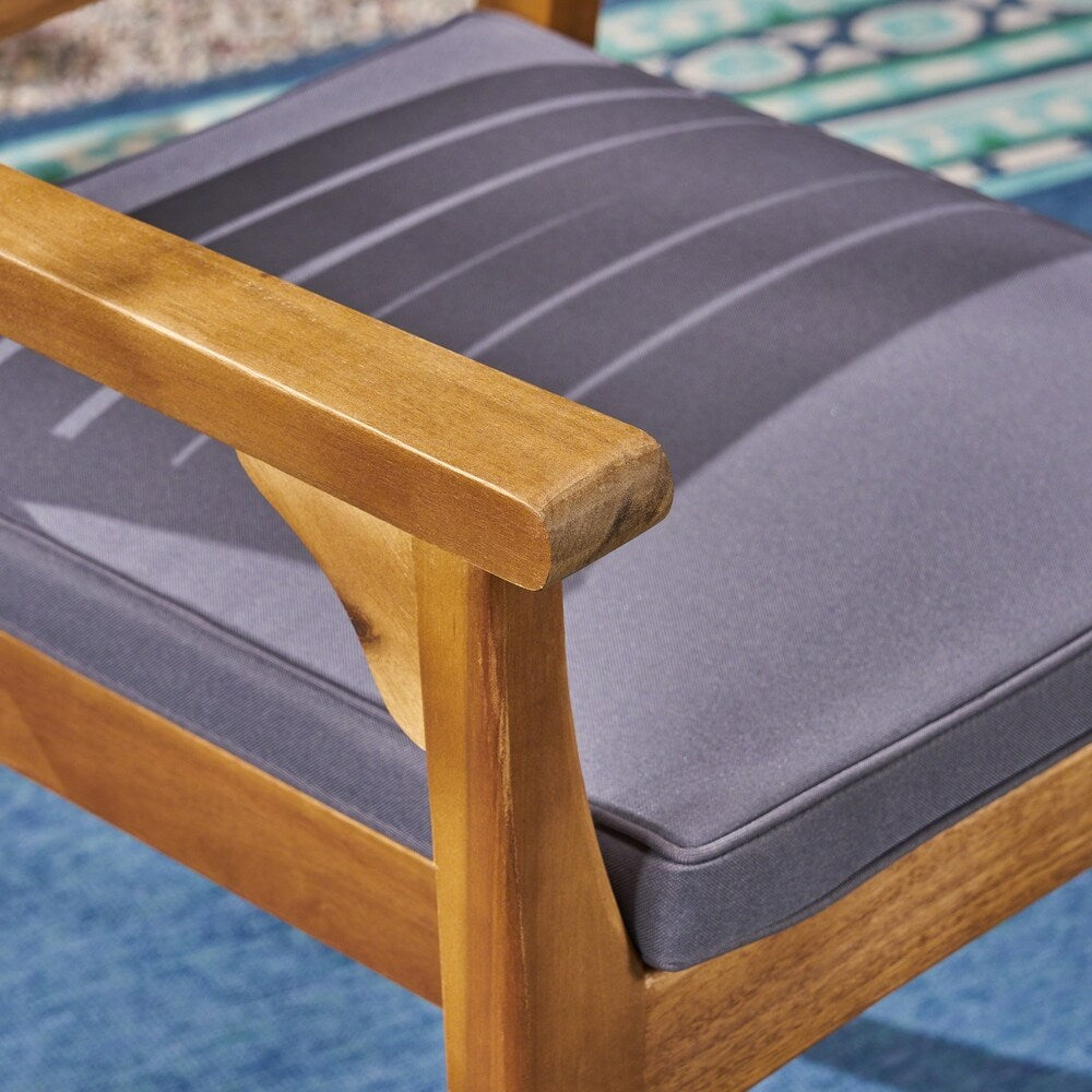 Casa Outdoor Set da bistrot rotondo in legno di acacia da 2 posti con gambe chiuse di Christopher Knight Home