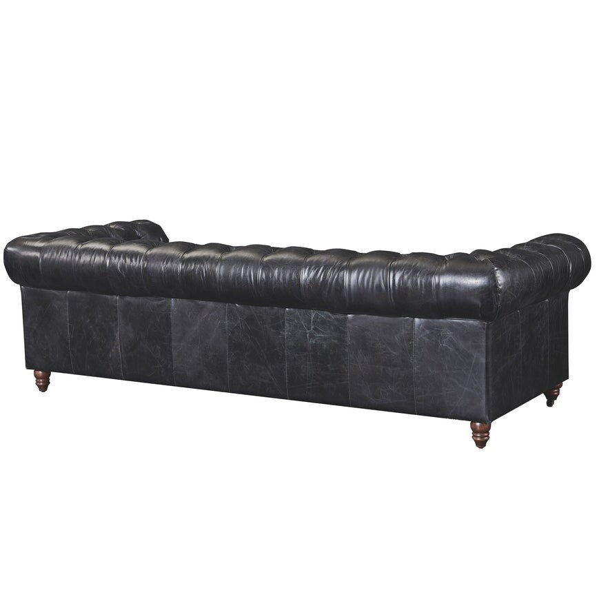 Divano Chesterfield Century - Pelle color castagna chiaro