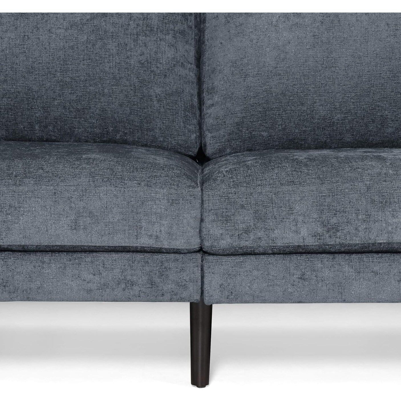 Divano imbottito moderno a 3 posti Charcoal 96.25 con gambe in legno e cuscini decorativi per soggiorno