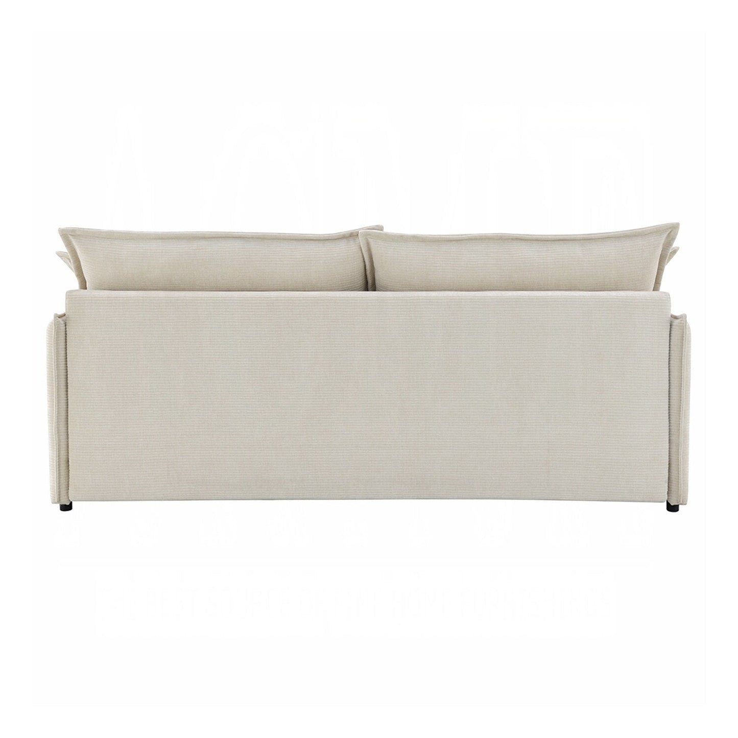 Divano imbottito in ciniglia con letto estraibile, colore beige