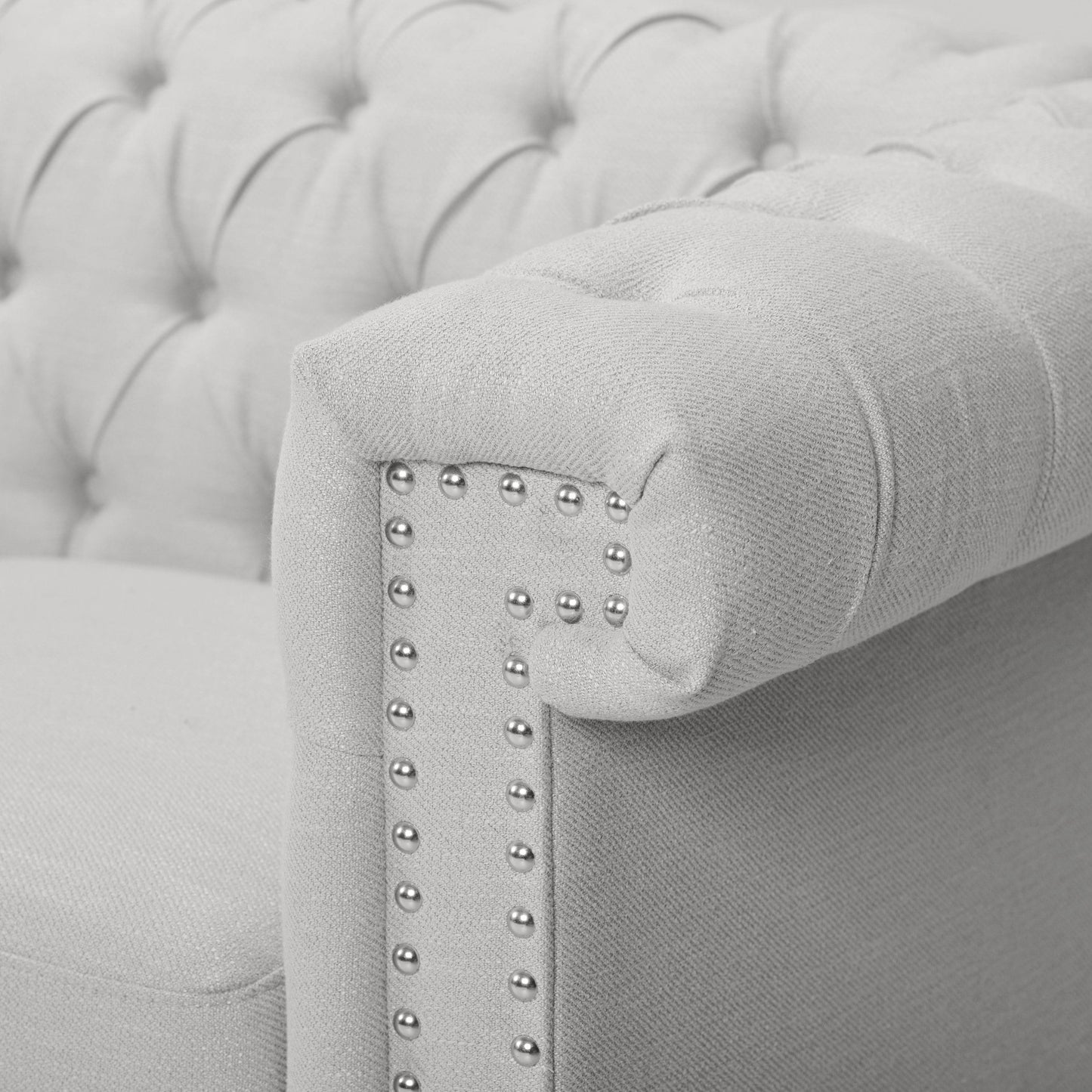 Divano Chesterfield a 3 posti con capitonné e borchie