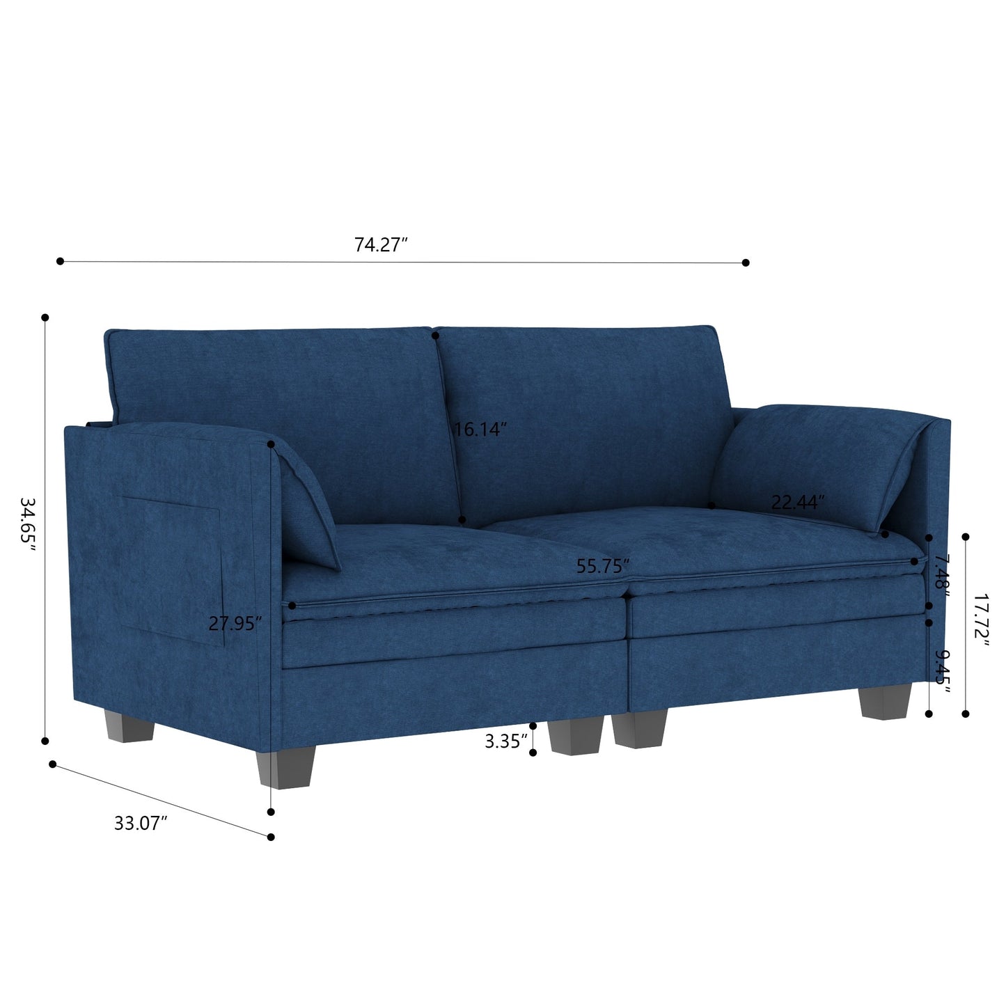 Christopher Knight Home - Divano a due posti Sophia in stile moderno di metà secolo