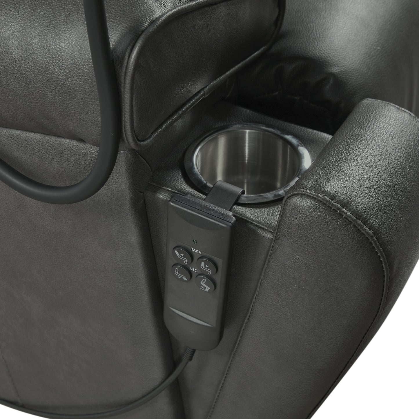 Poltrona reclinabile elettrica con supporto per telefono e massaggio Christopher Knight Home Motors