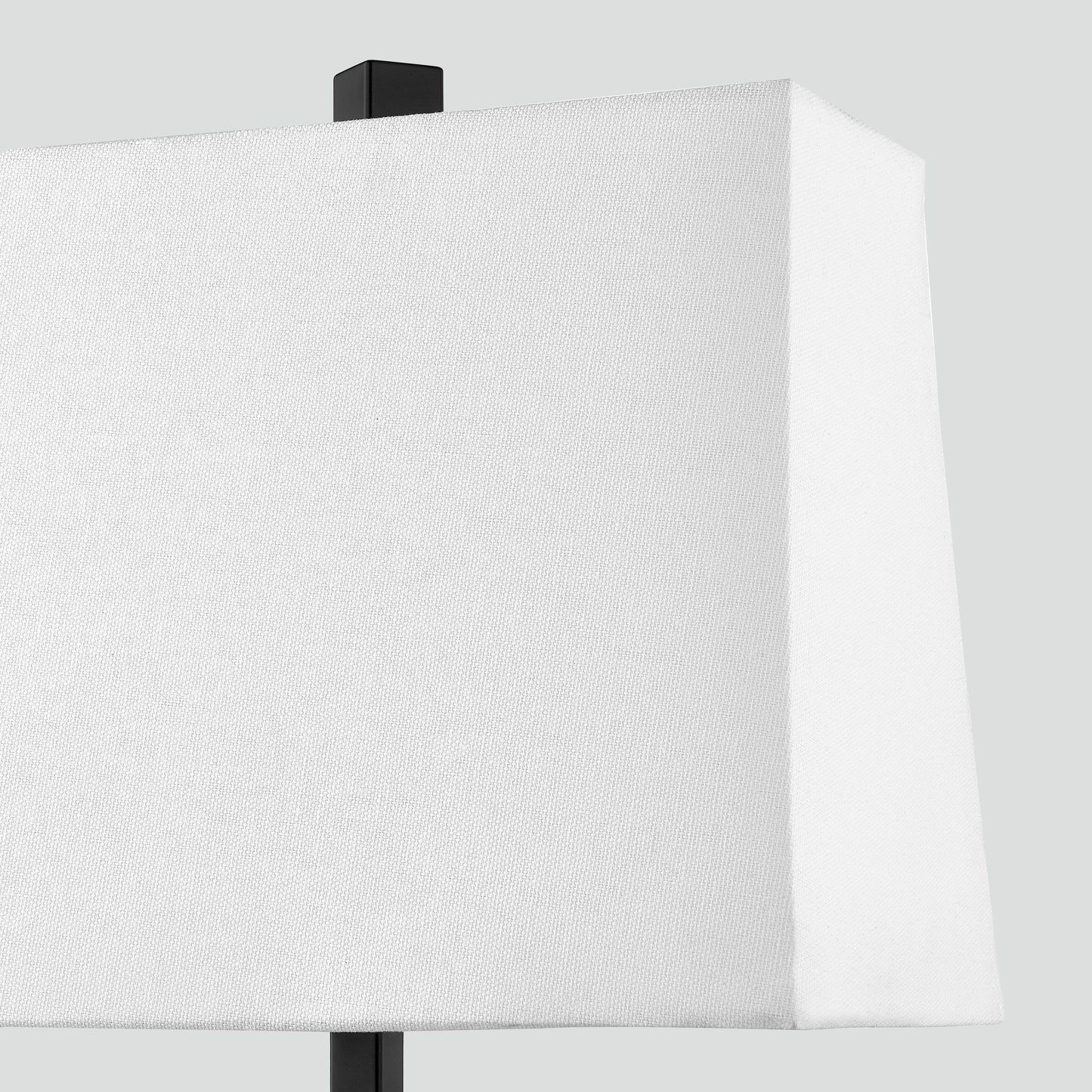Lampada da tavolo in metallo nero con paralume bianco in stile cornice per porta, doppia porta di ricarica USB, presa CA, paralume bianco (set da 2)