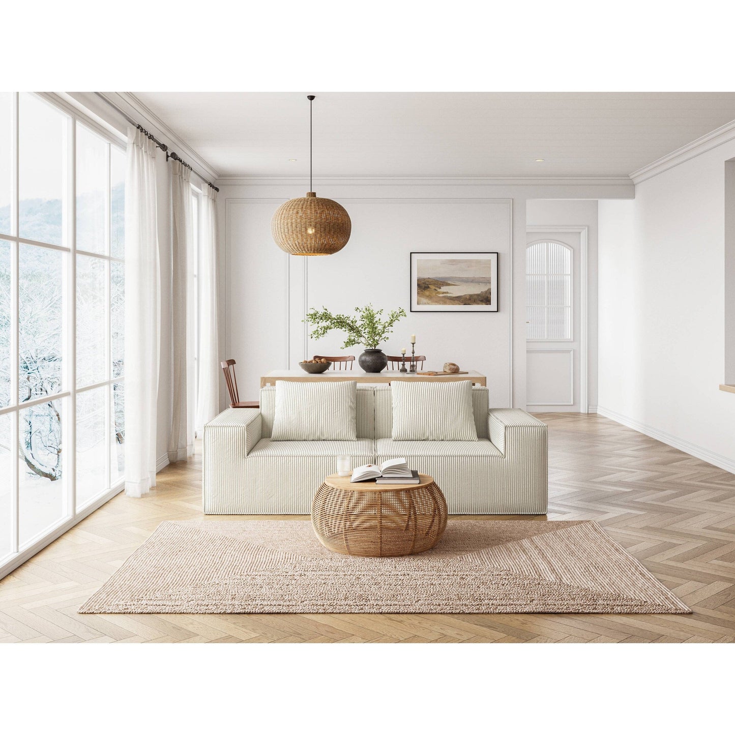 Divano letto modulare a 2 posti Cloud Soft bianco