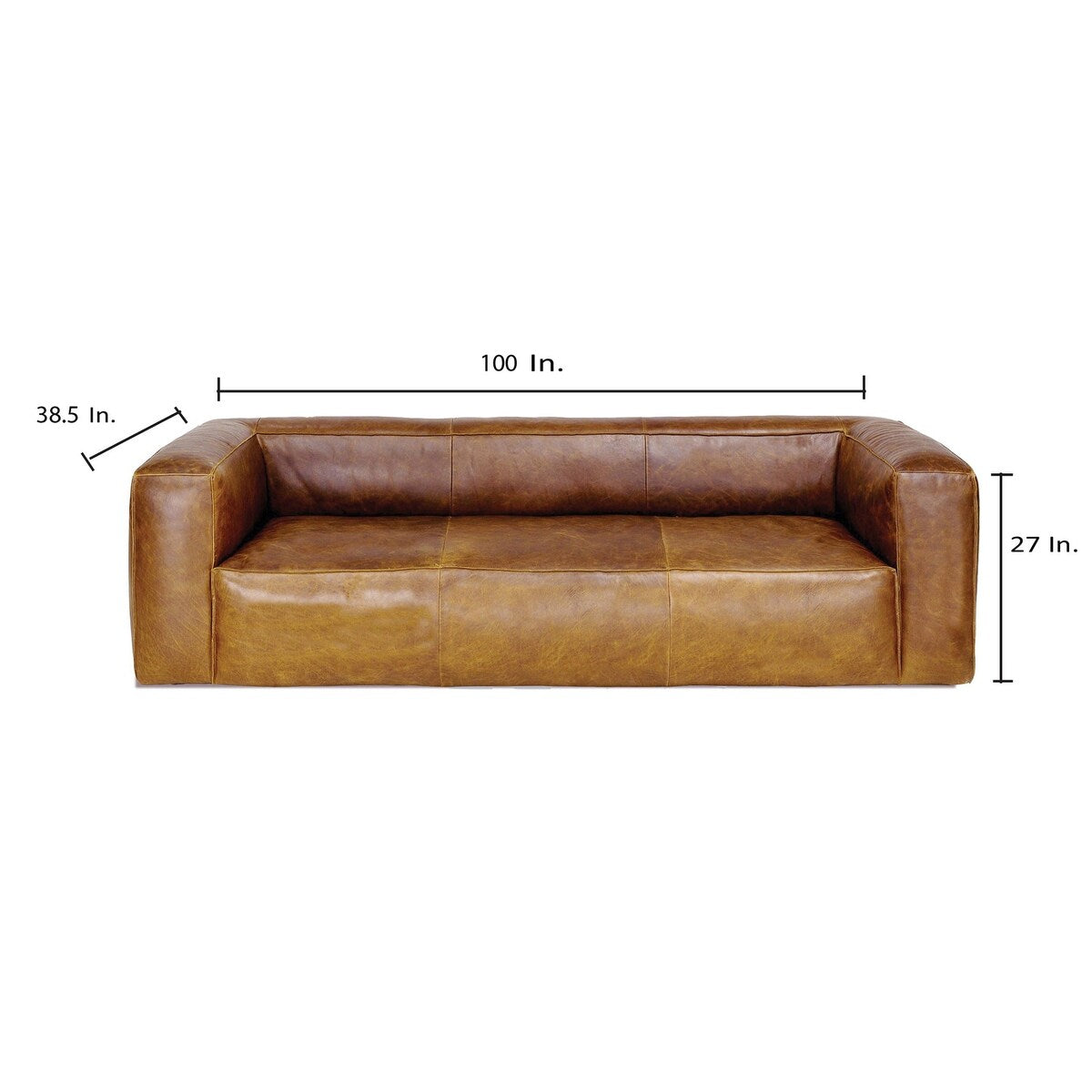 Divano in pelle marrone Cooper