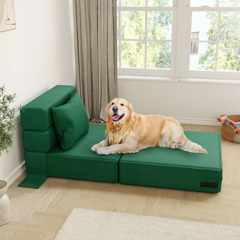 Divani componibili pieghevoli convertibili in velluto a coste (set da 3)