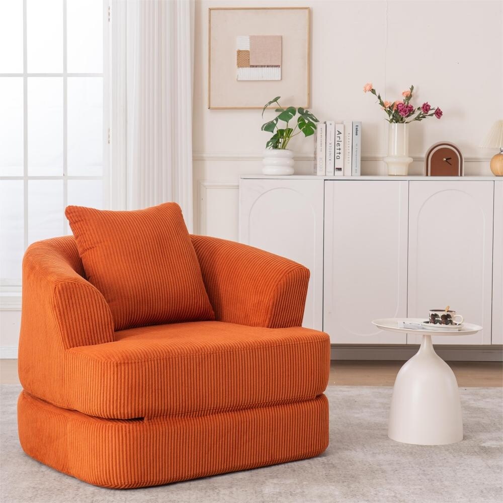 Divano reclinabile singolo pieghevole in velluto a coste