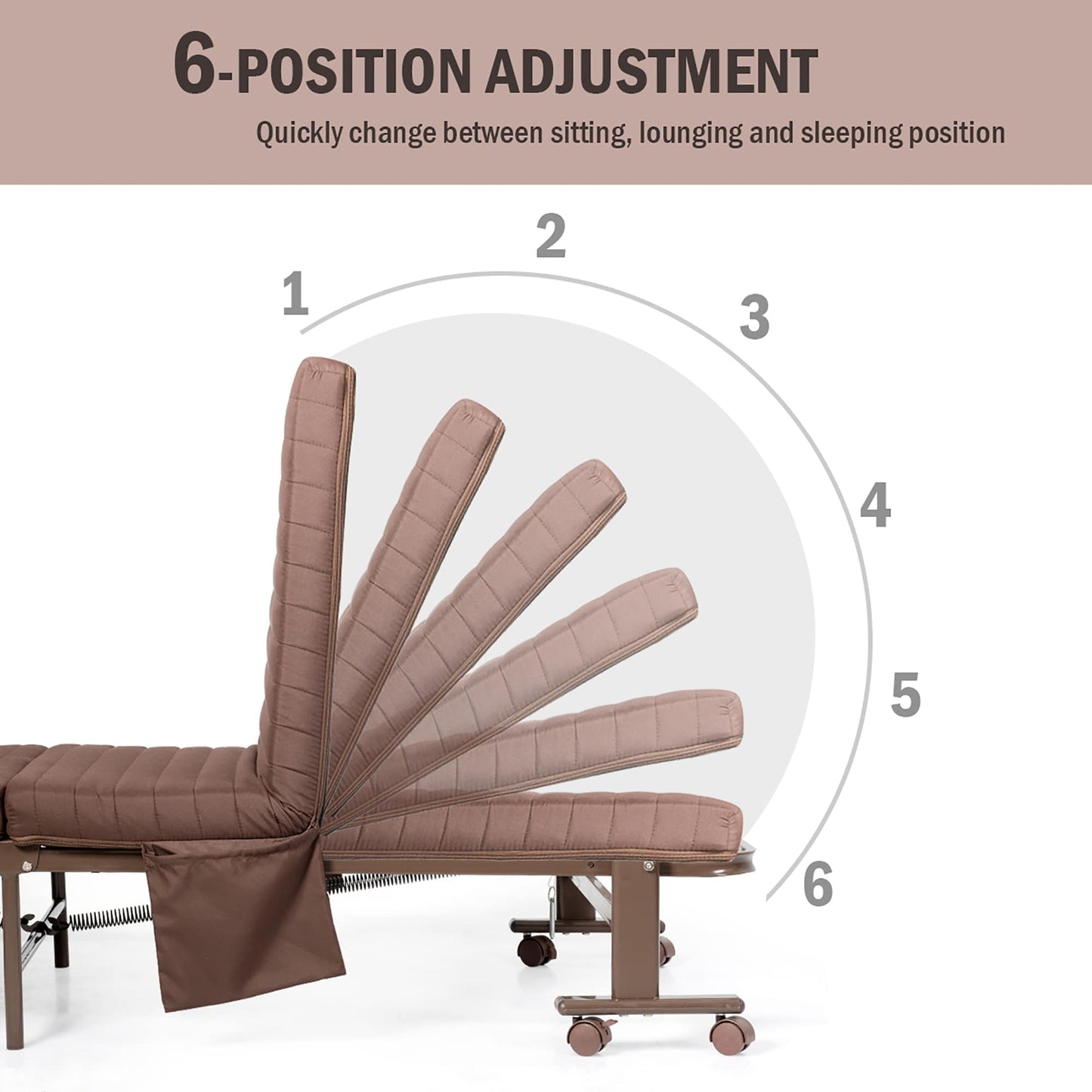 Costway Letto pieghevole regolabile Letto singolo per ospiti Materasso singolo portatile - Vedi dettagli