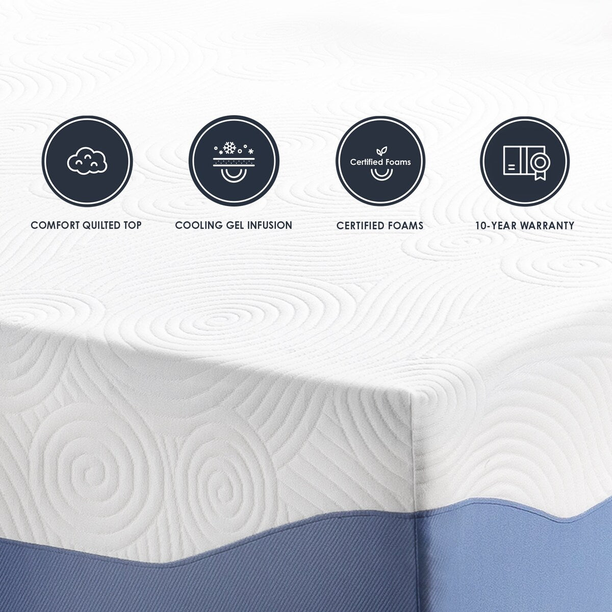 Materasso in memory foam gel da 8 pollici con fodera di alta qualità