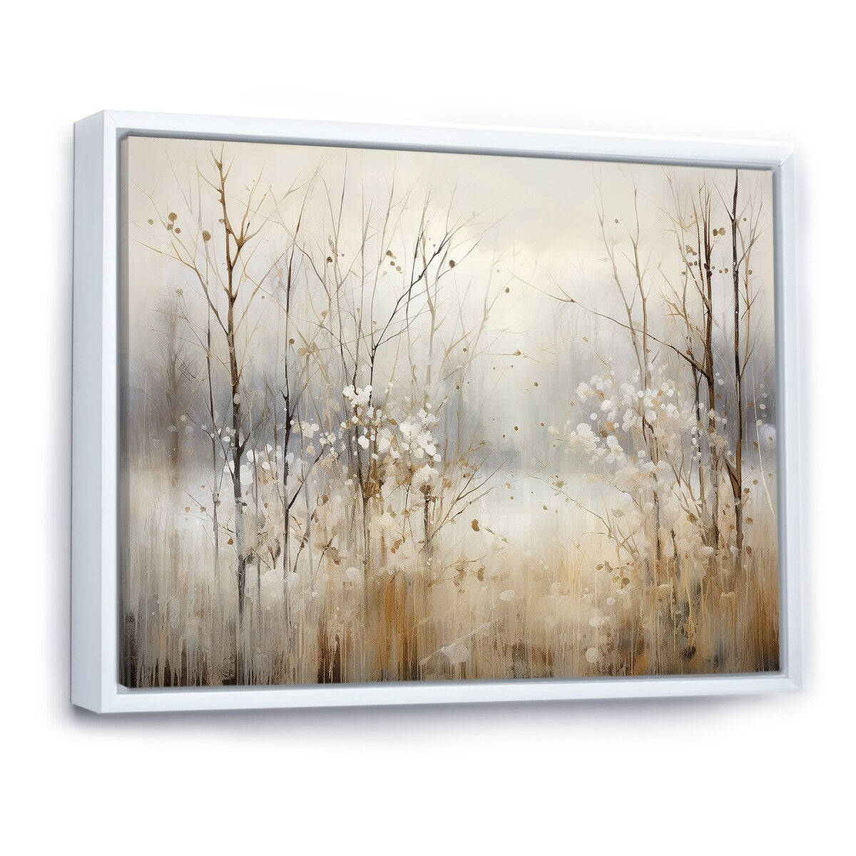 Designart Winter Meadow View Calmness II Decorazione murale Meadow Grey - Decorazione murale tradizionale in tela incorniciata per camera da letto