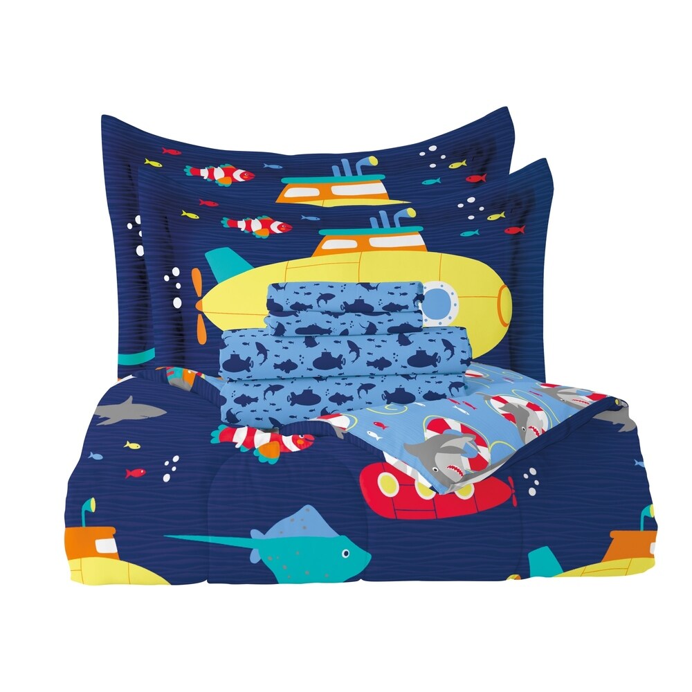 Dream Factory Submarine - Letto in microfibra in borsa con set di lenzuola
