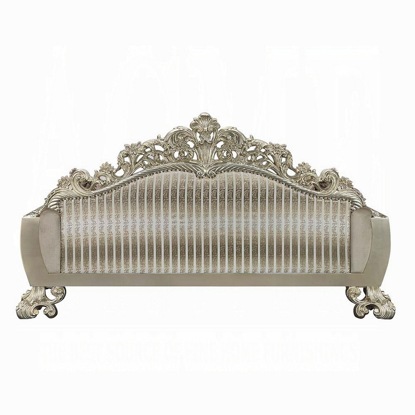Divano Esen Ornate, 7 cuscini decorativi, oro, velluto marrone trapuntato, 99 pollici