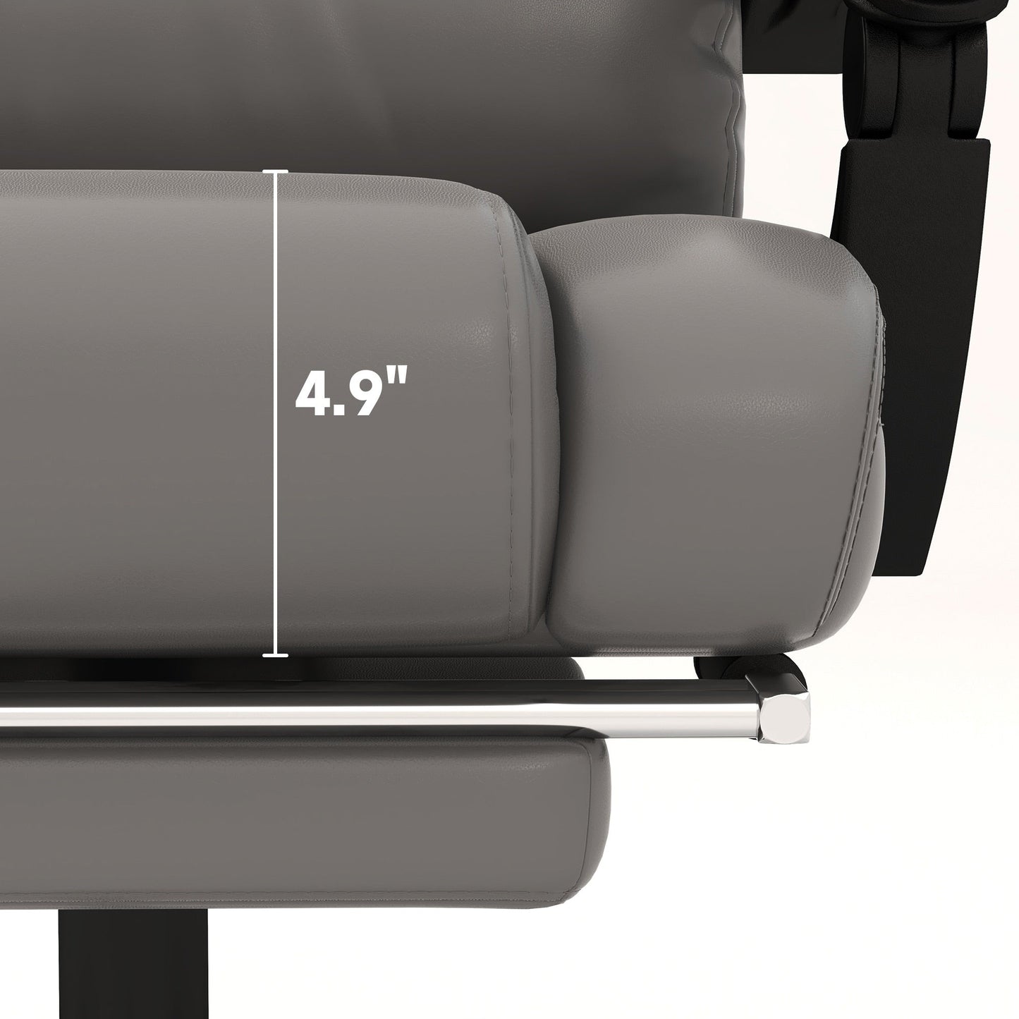 Sedia da scrivania in pelle direzionale con massaggio a 6 punti, altezza regolabile, schienale reclinabile, poggiapiedi e telecomando