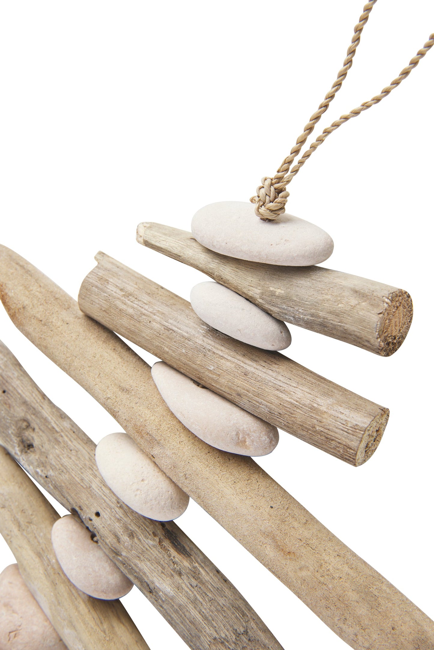 Decoro - Coda Pesce Bianca Con Legnetti Di Mare E Sassi