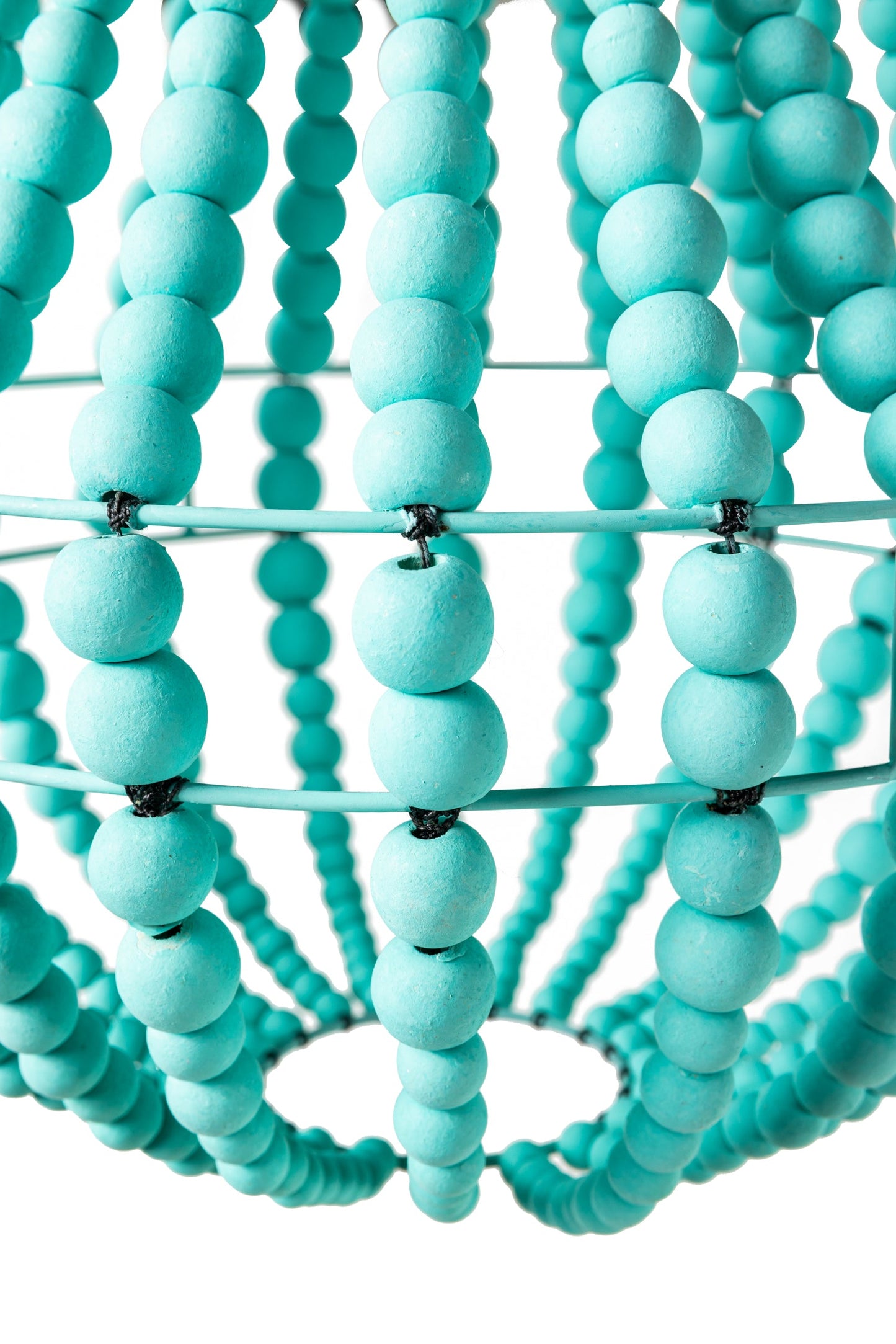 Bolle - Lampadario Lant. Piccolo Sfere Legno Turchese